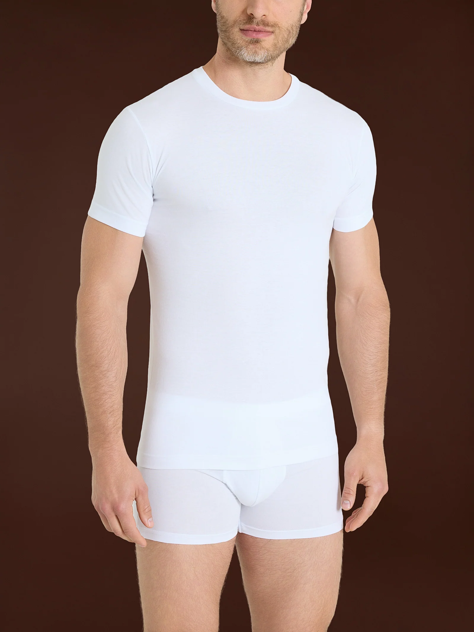 100% Cotton - Maglietta girocollo alto in cotone  - B.co Bipack - Image 2