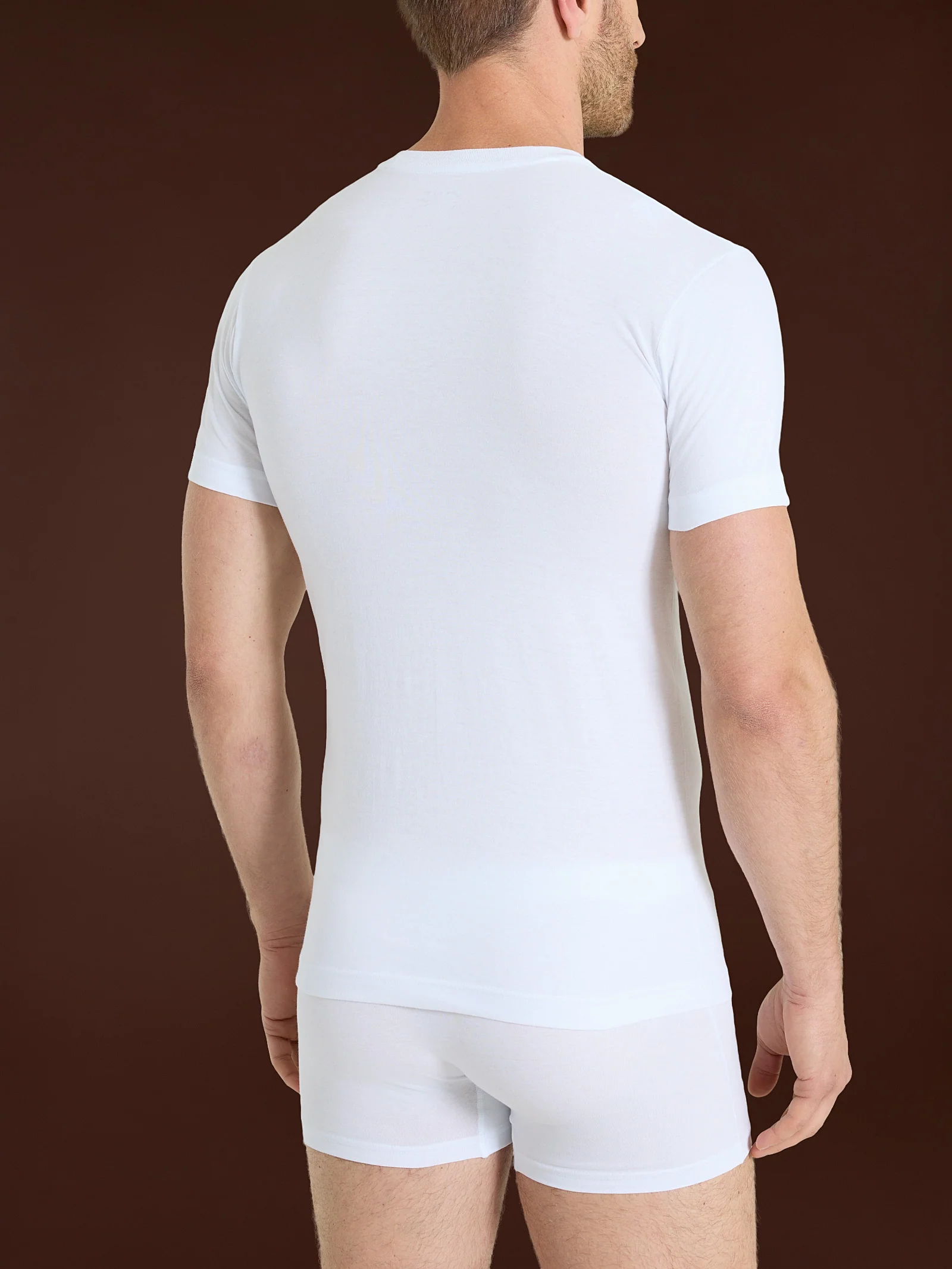 100% Cotton - Maglietta girocollo alto in cotone  - B.co Bipack - Image 3