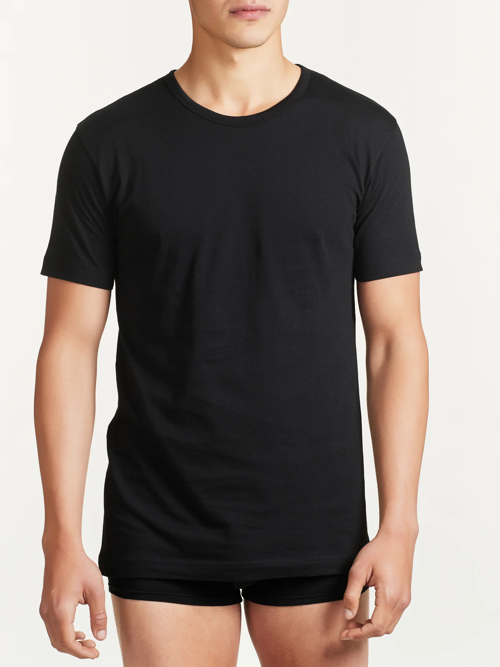 100% Cotton - Maglietta girocollo in cotone  - Nero Bipack - Image 2