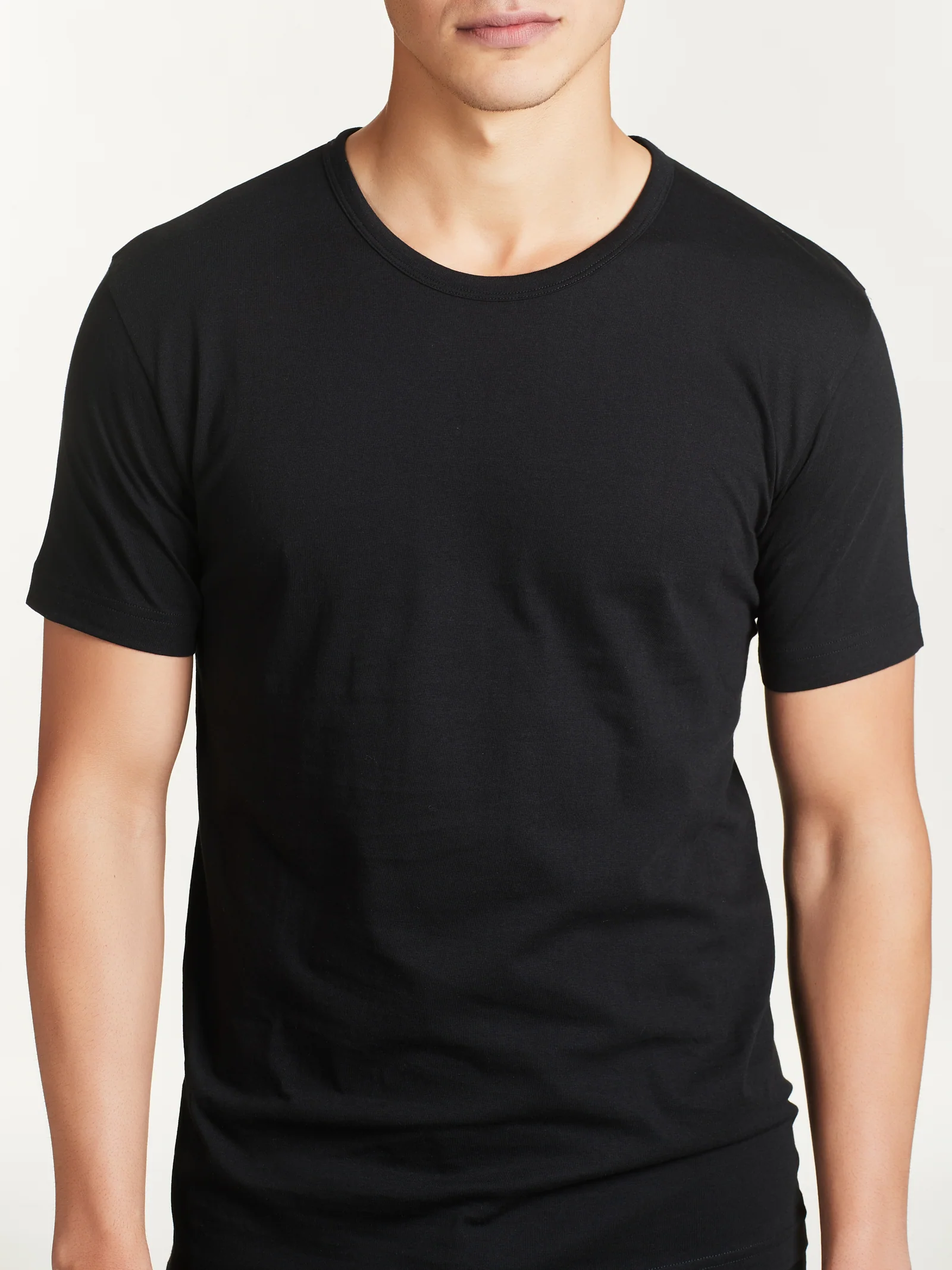 100% Cotton - Maglietta girocollo in cotone  - Nero Bipack - Image 3