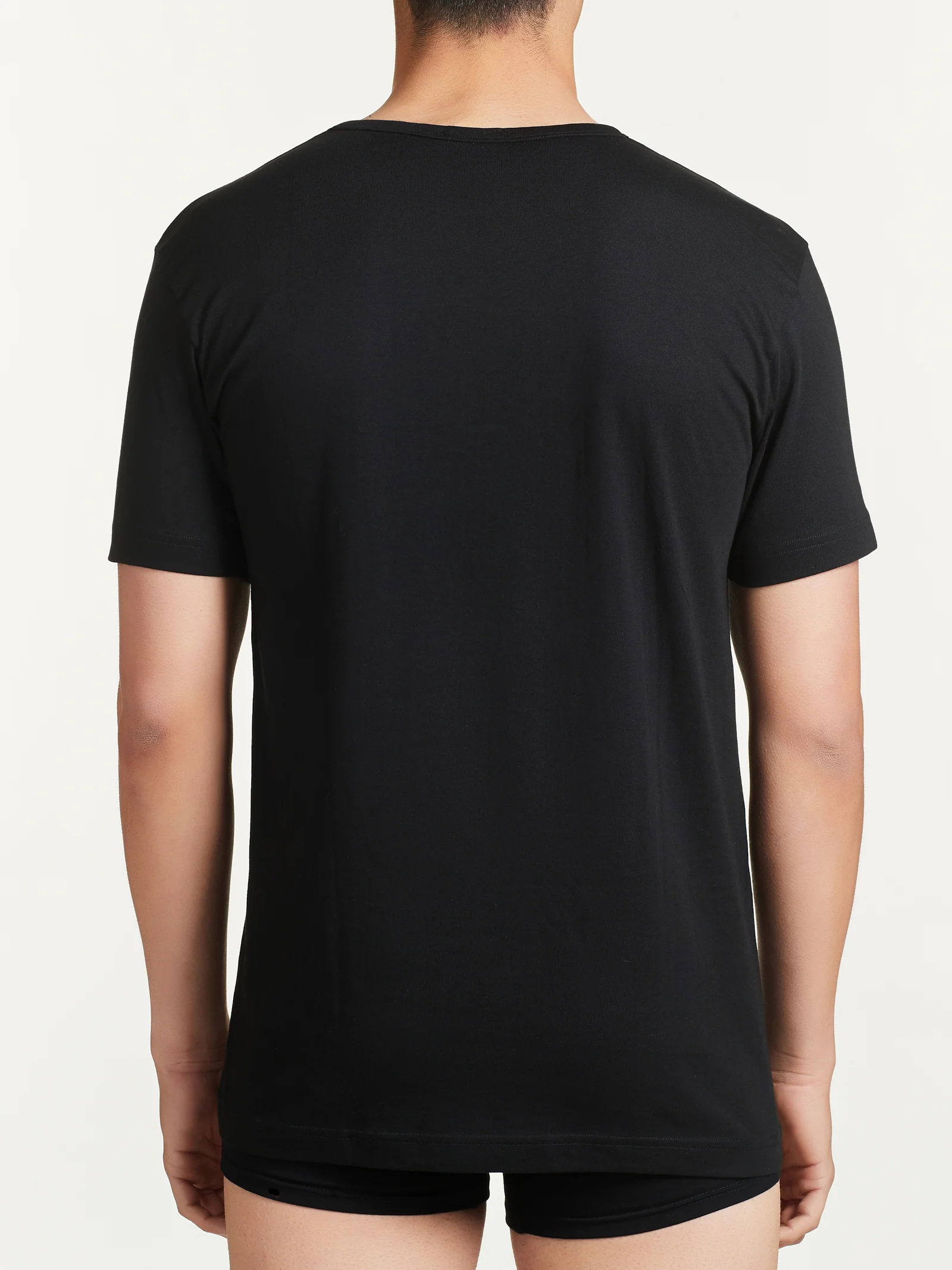 100% Cotton - Maglietta girocollo in cotone  - Nero Bipack - Image 4