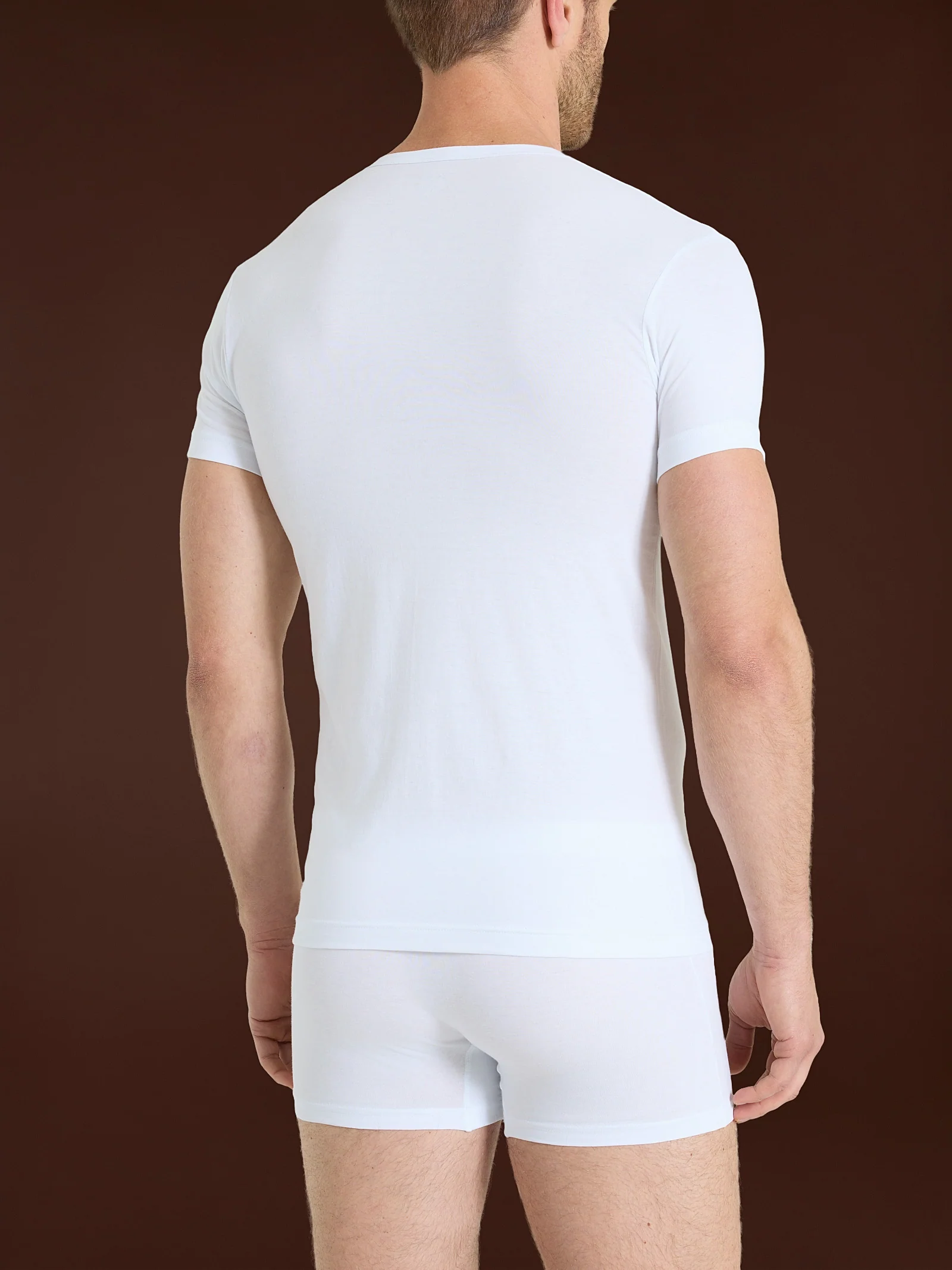 100% Cotton - Maglietta scollo a V in cotone  - B.co Bipack - Image 3