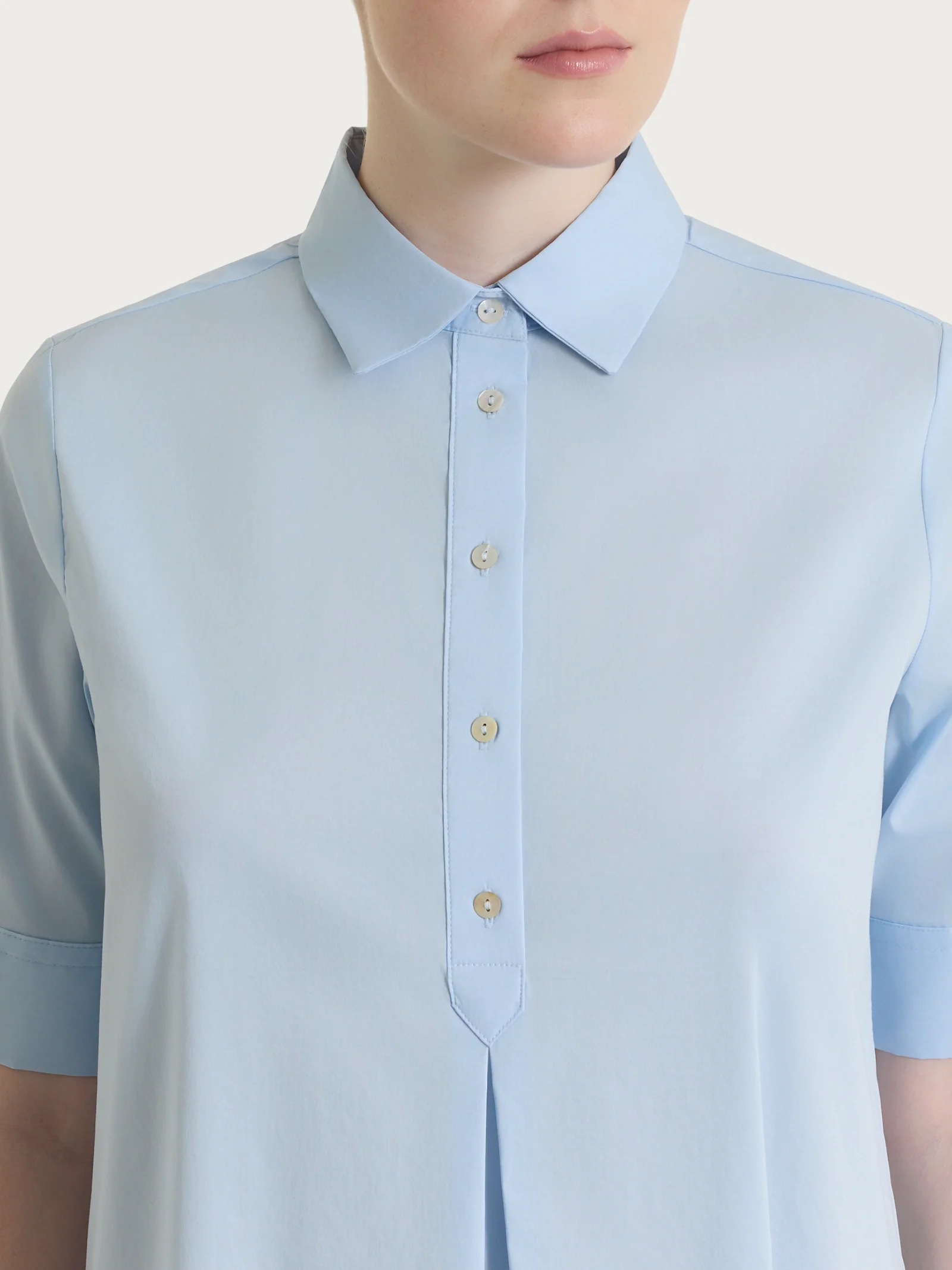 Abito con collo a camicia in Poplin di Cotone - Skyway - Image 4