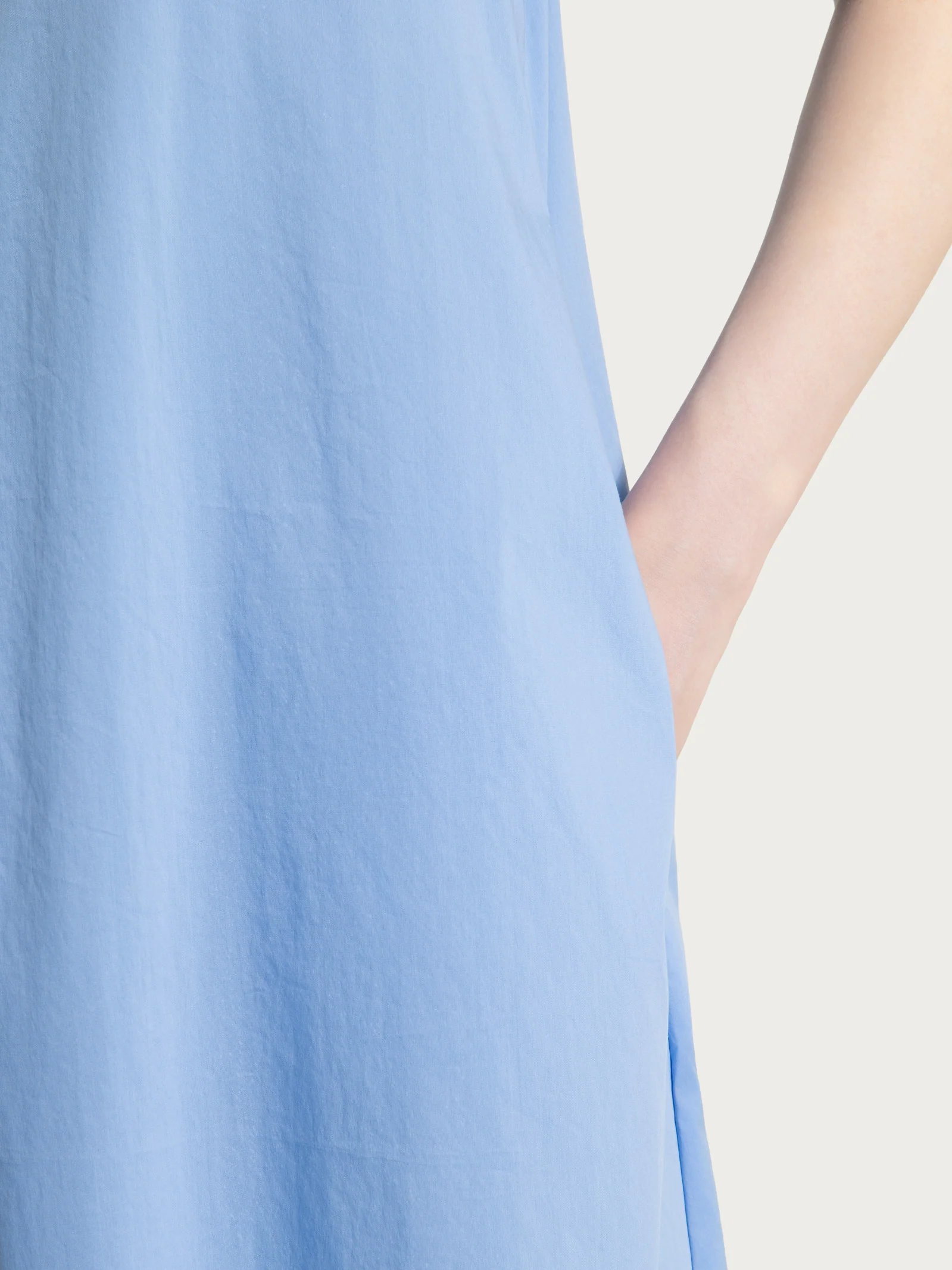 Abito con collo a camicia in Poplin di Cotone - Bel Air Blue - Image 3