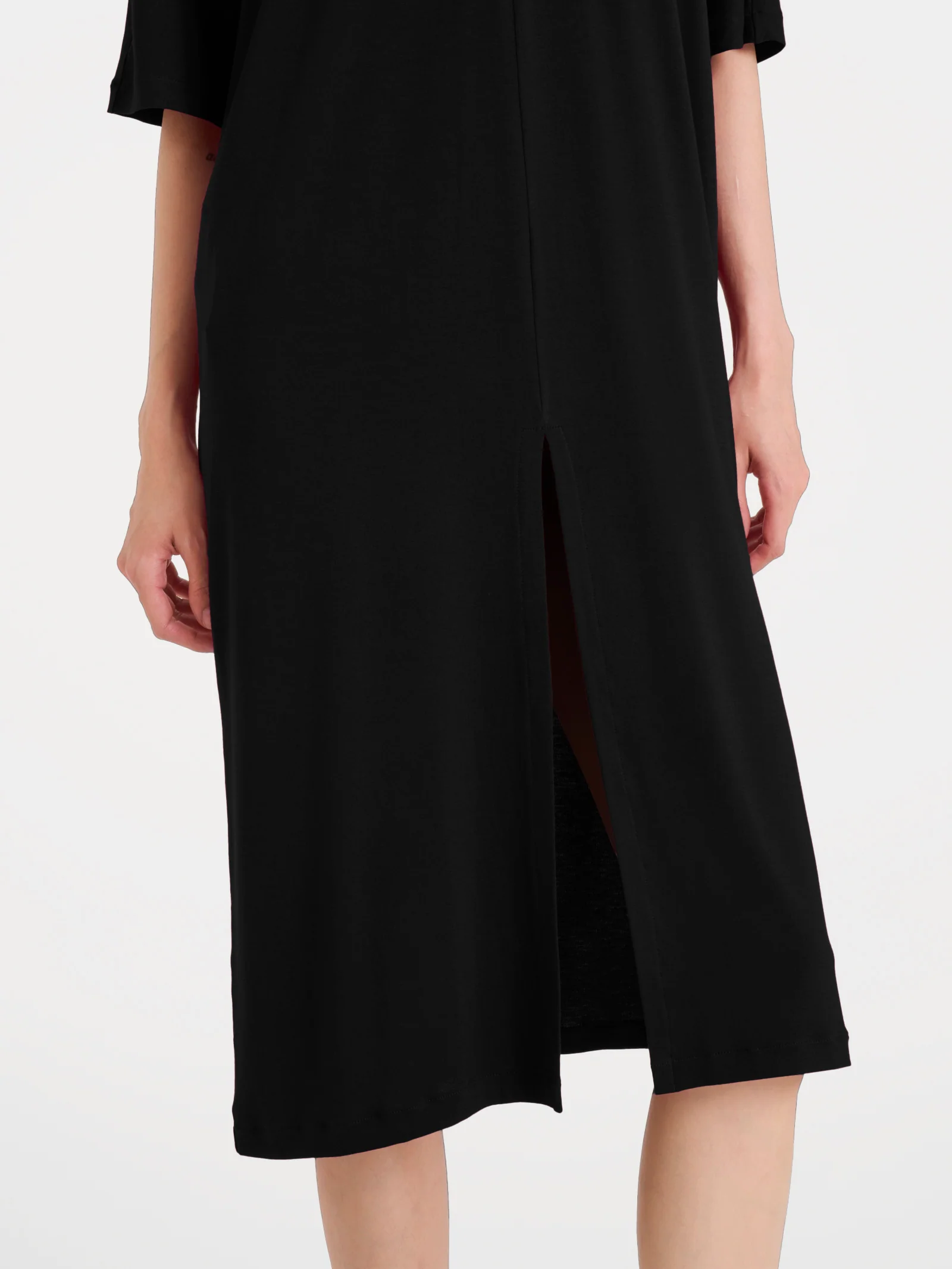 Abito con spacco frontale in Viscosa Summer - Nero - Image 3
