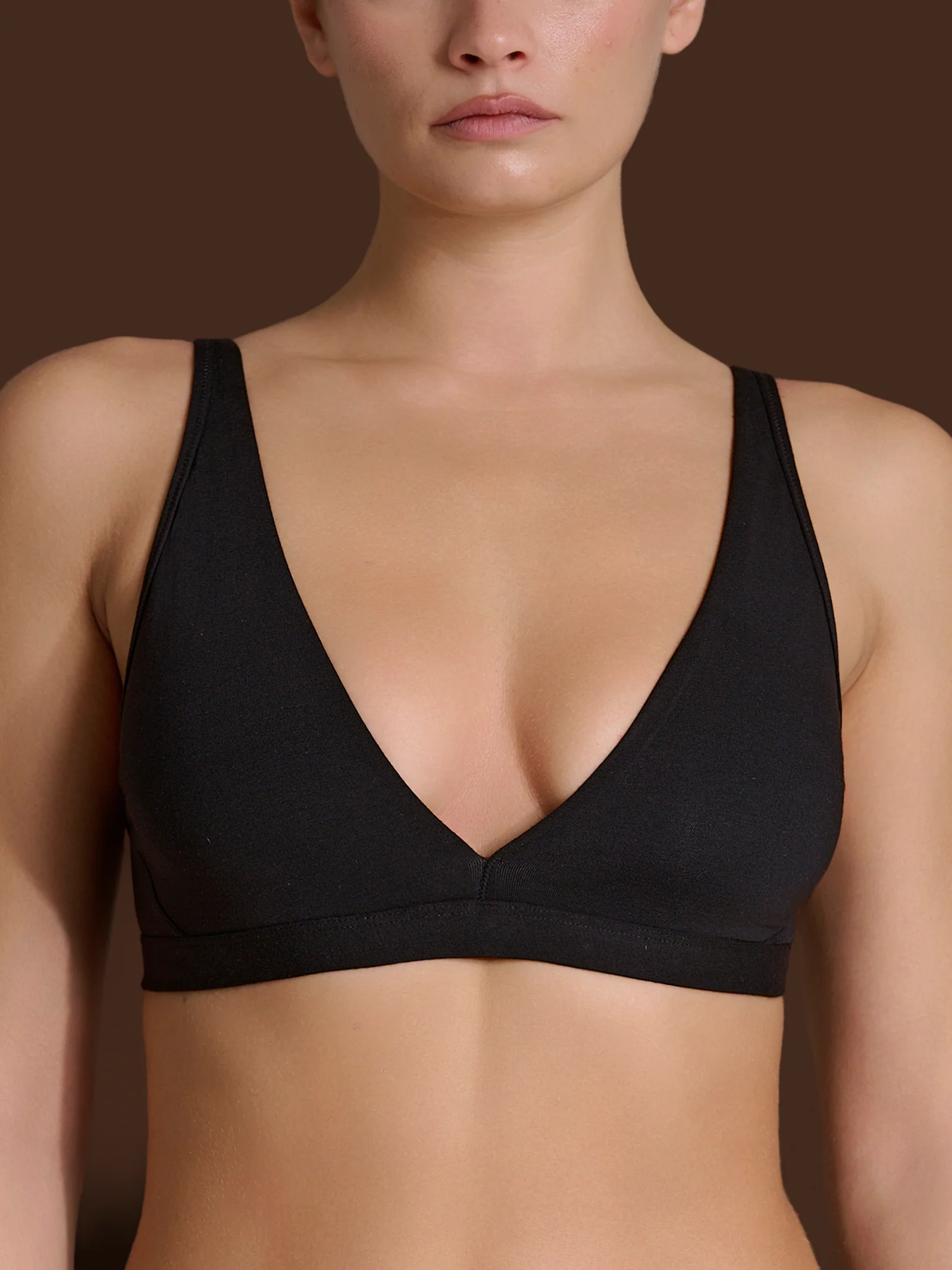 beYOUtiful Bralette - Reggiseno in cotone elasticizzato extra fine - Nero - Image 2