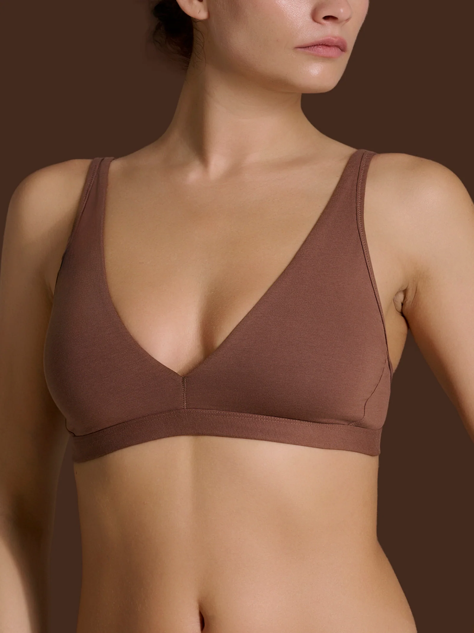 beYOUtiful Bralette - Reggiseno in cotone elasticizzato extra fine - Acorn - Image 2