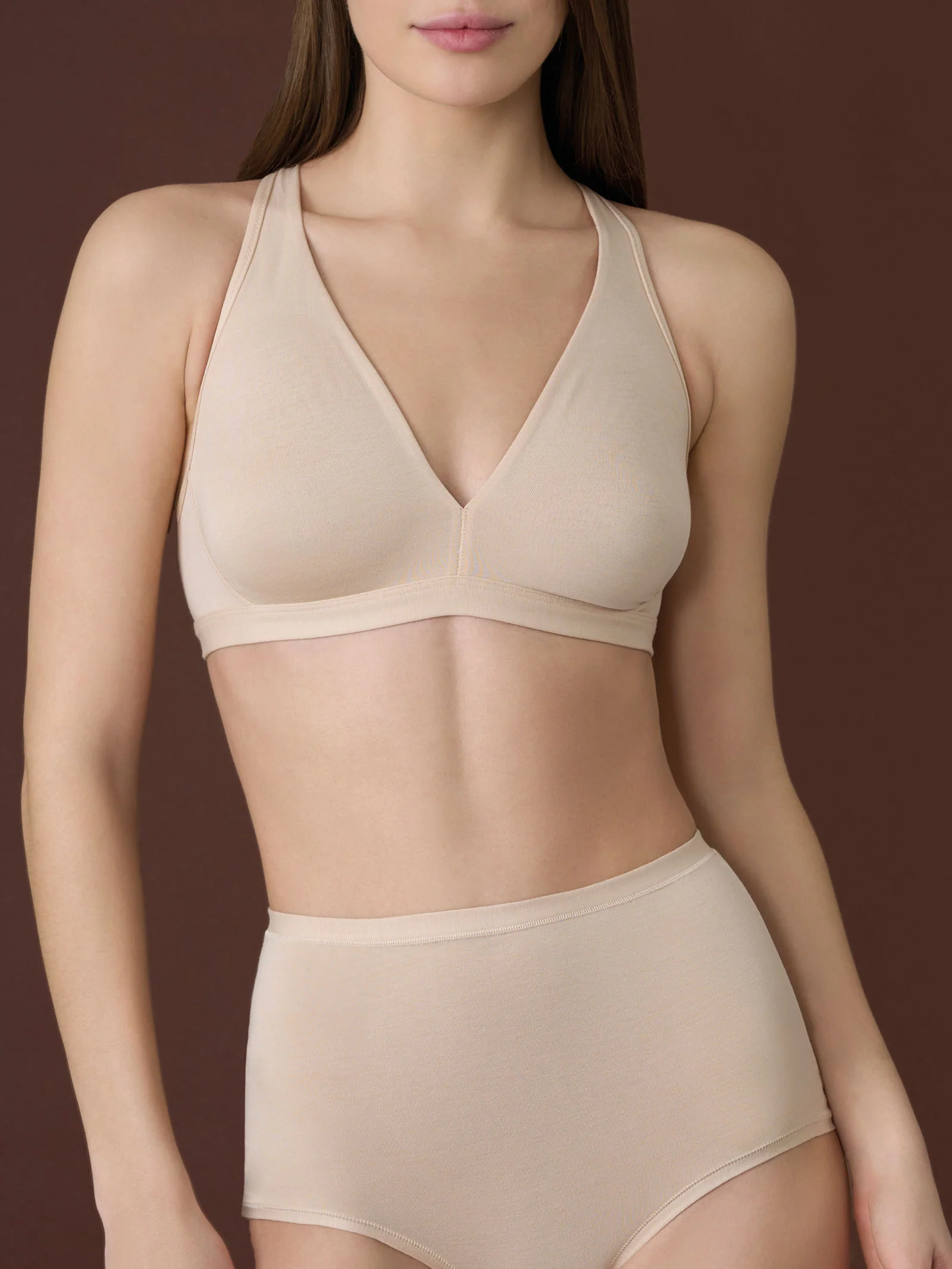 beYOUtiful Bralette - Reggiseno in cotone elasticizzato extra fine - Nougat - Image 4