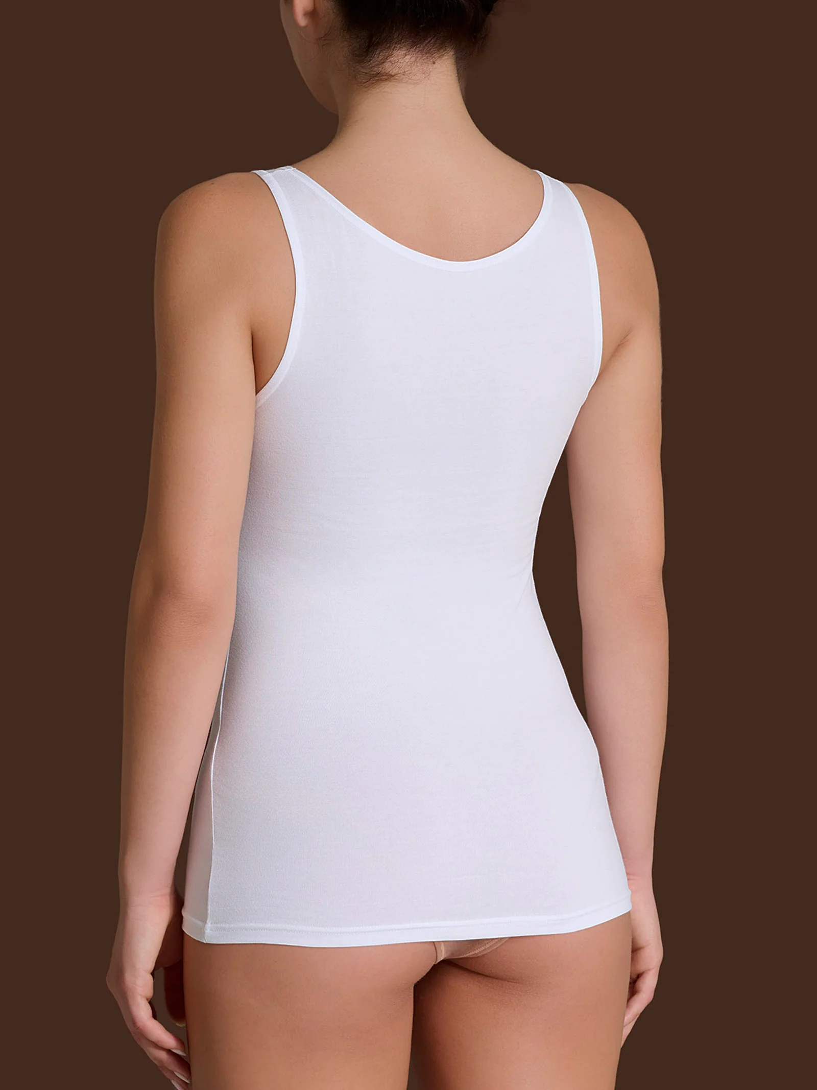 beYOUtiful - Canottiera in cotone elasticizzato extra fine - Bianco - Image 2