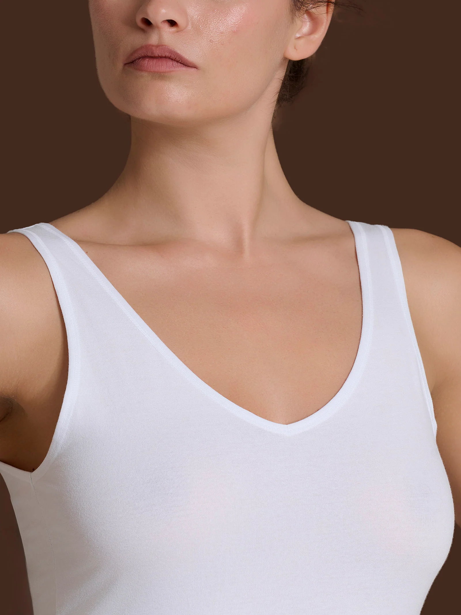 beYOUtiful - Canottiera in cotone elasticizzato extra fine - Bianco - Image 3