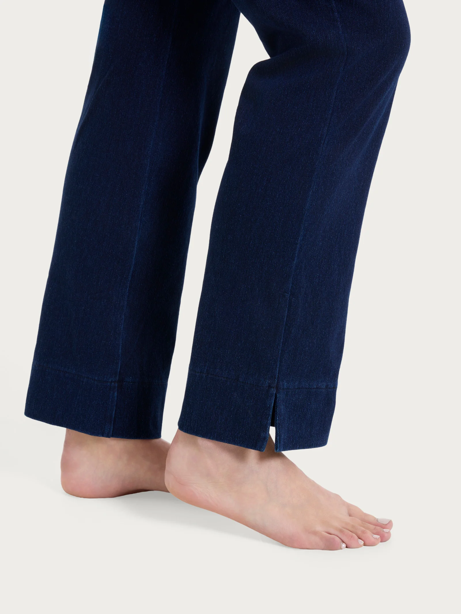 beYOUtiful Homewear – Leggings a gamba dritta in maglia denim - Bleu - Image 3