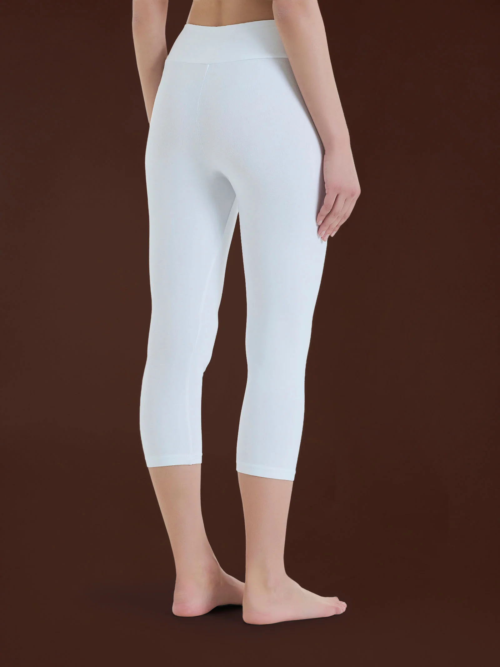 beYOUtiful Homewear – Leggings a pinocchietto in cotone elasticizzato  - Bianco - Image 2