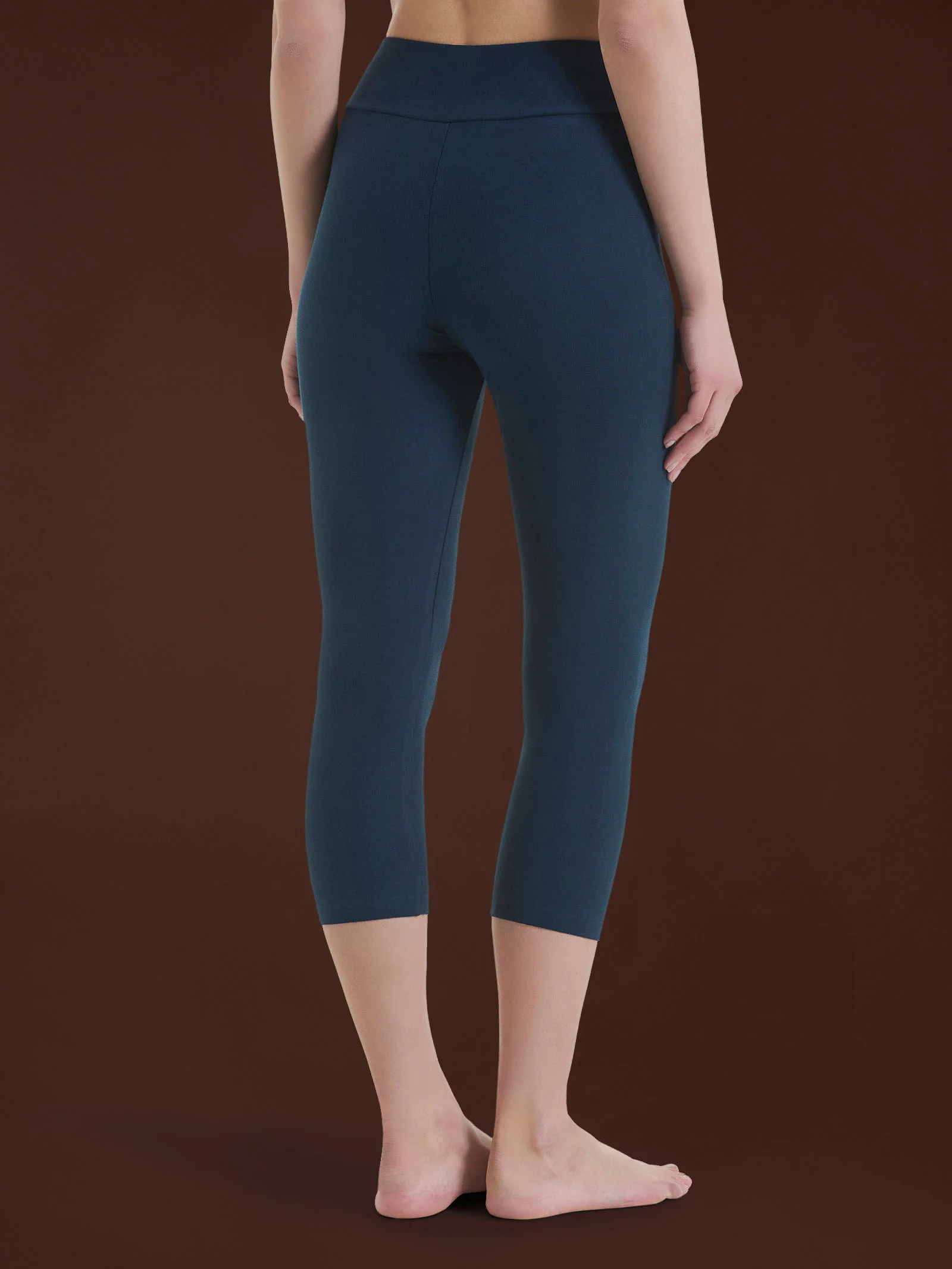 beYOUtiful Homewear – Leggings a pinocchietto in cotone elasticizzato  - Bleu - Image 2
