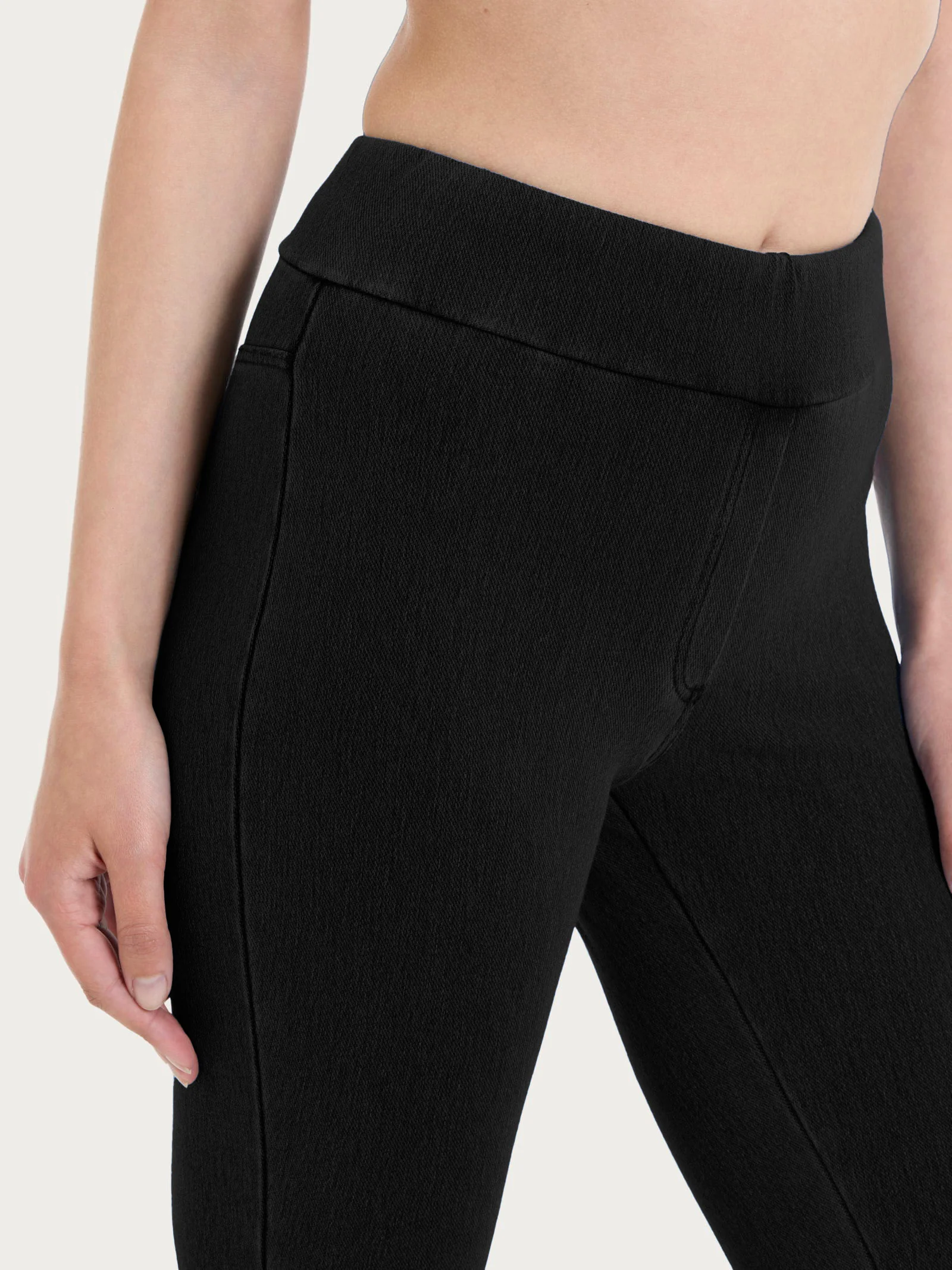 beYOUtiful Homewear – Leggings a pinocchietto in maglia denim - Nero - Image 3
