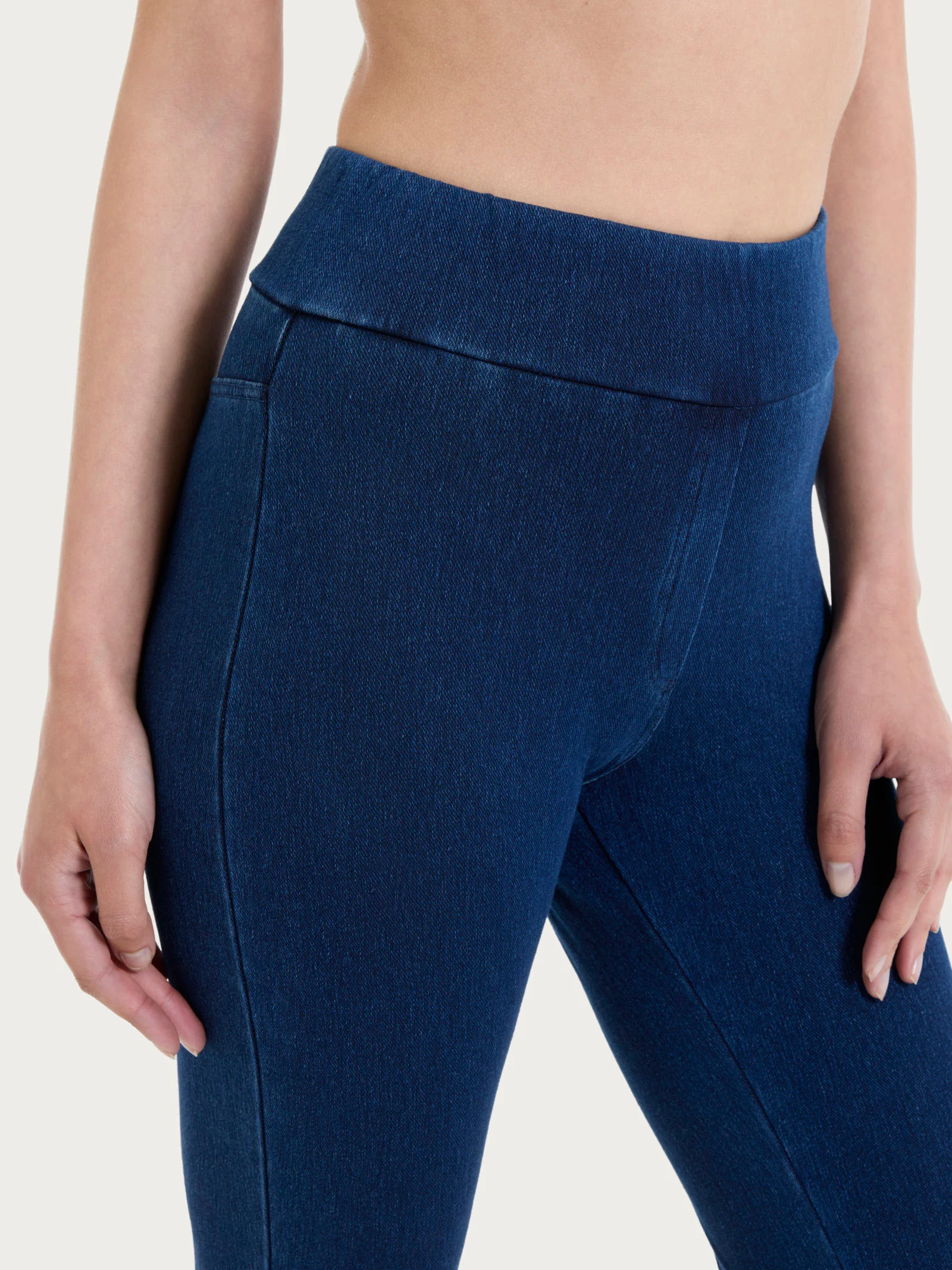 beYOUtiful Homewear – Leggings capri in maglia denim - Persia - Image 3