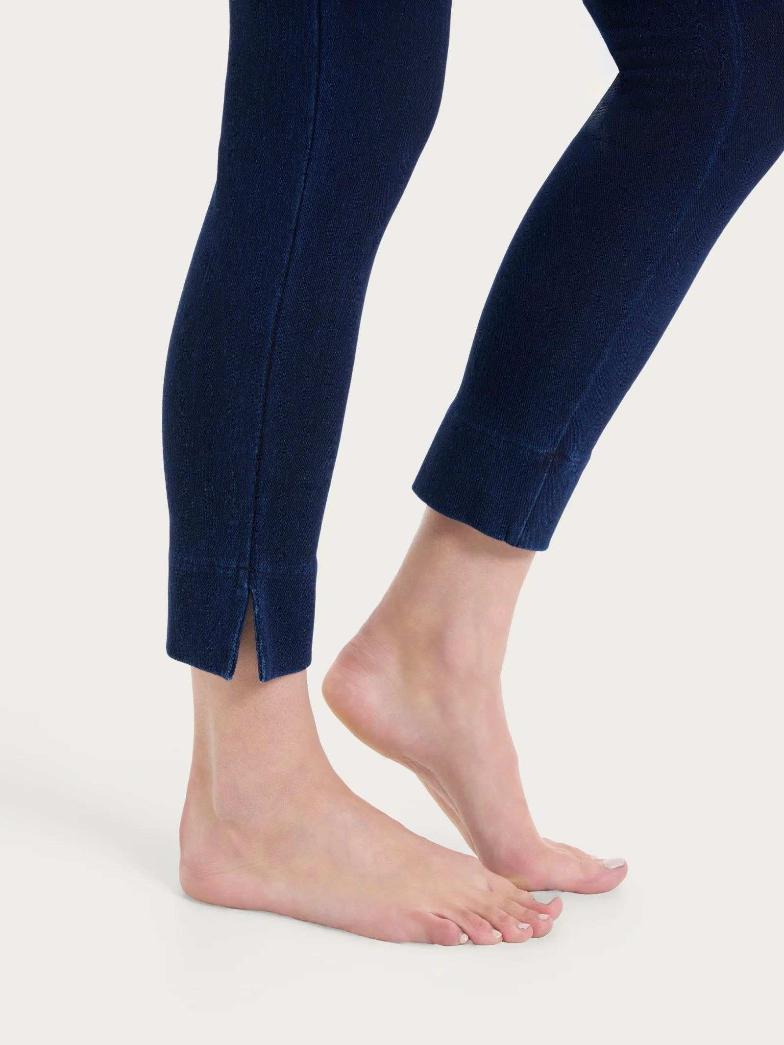 beYOUtiful Homewear – Leggings capri in maglia denim - Bleu - Image 3