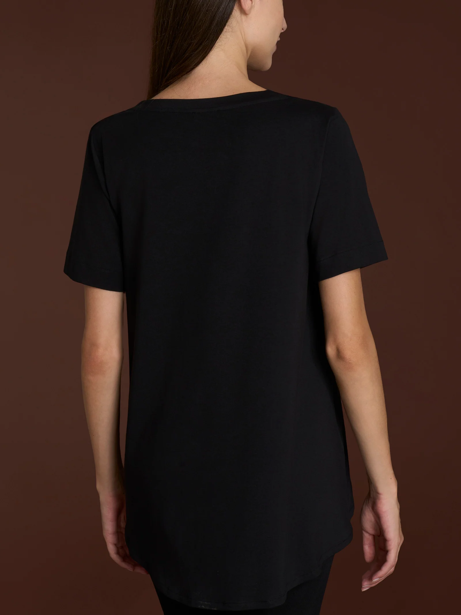 beYOUtiful Homewear – Maglietta girocollo in cotone elasticizzato  - Nero - Image 2