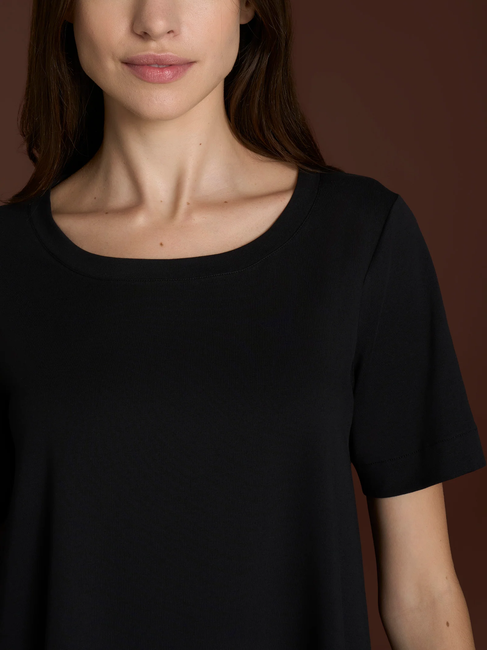 beYOUtiful Homewear – Maglietta girocollo in cotone elasticizzato  - Nero - Image 3