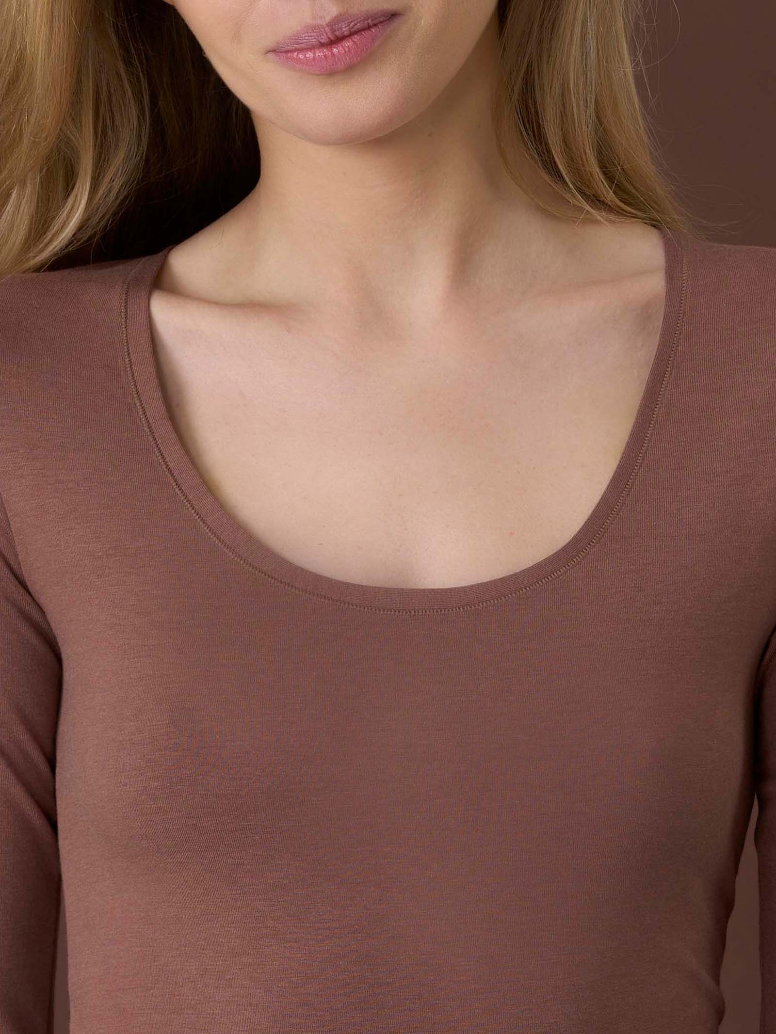 beYOUtiful - Maglietta a manica lunga in cotone elasticizzato extra fine - Acorn - Image 3