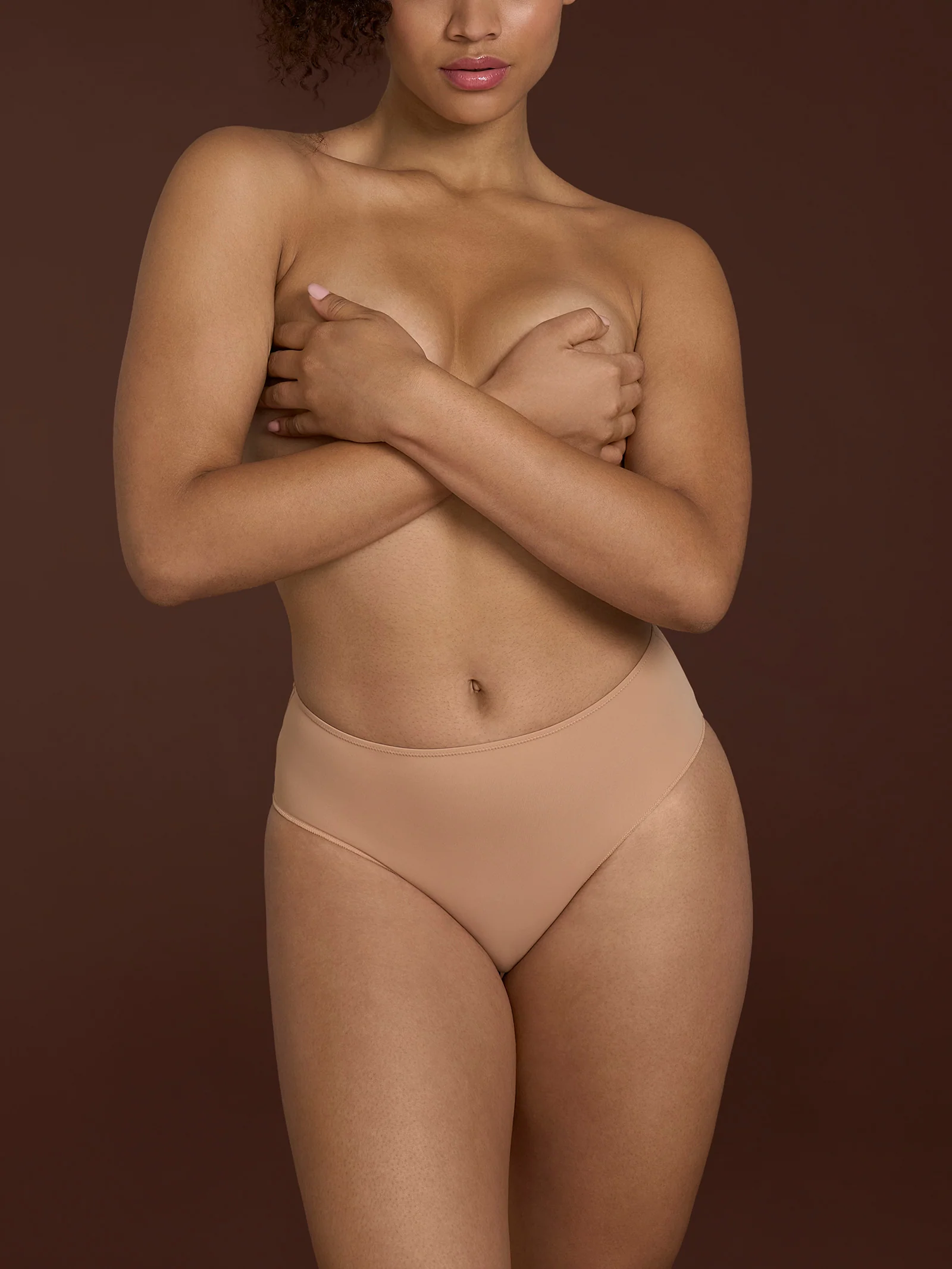 beYOUtiful - Slip alto in Microfibra Compact - Nougat Bipack - Image 3