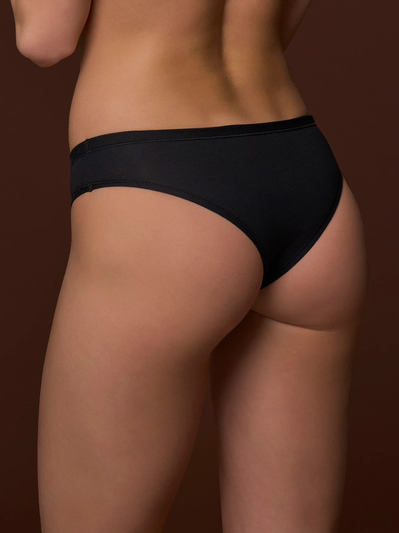 beYOUtiful - Slip brasiliano in cotone elasticizzato extra fine - Nero Bipack - Image 2