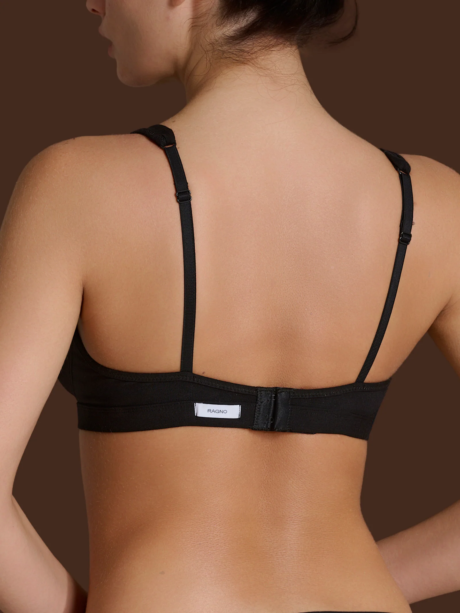 beYOUtiful YouUp - Reggiseno a vela in cotone elasticizzato - Nero - Image 2