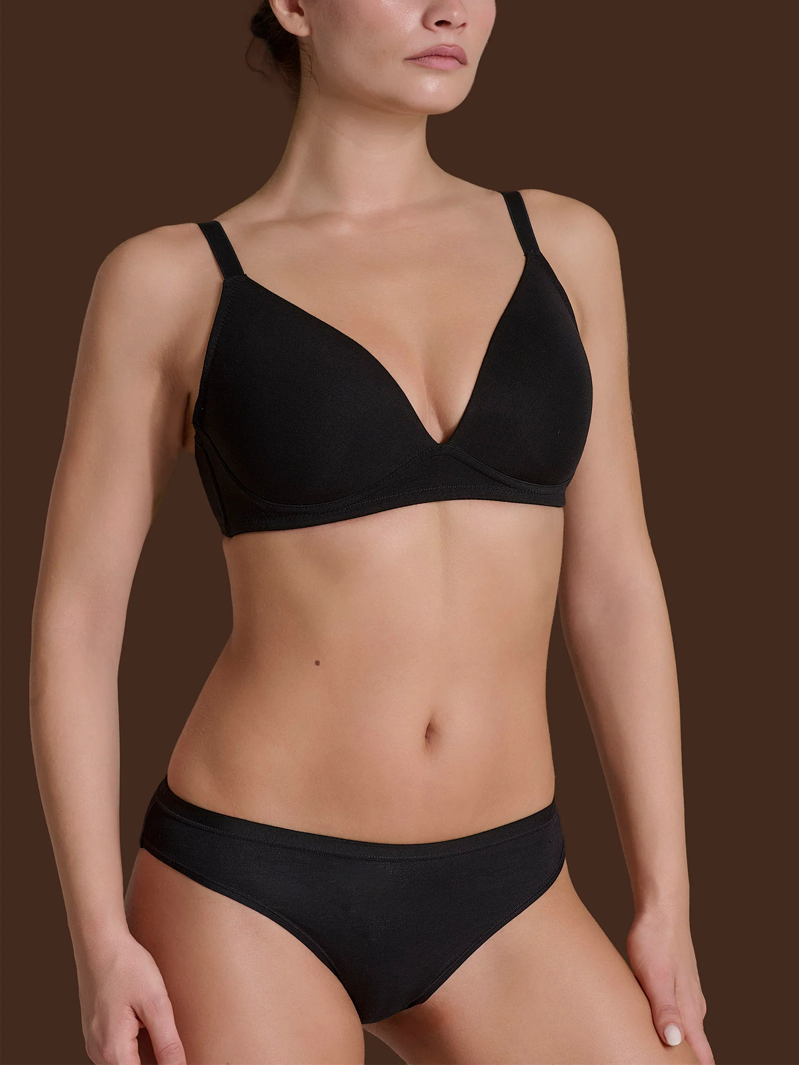 beYOUtiful YouUp - Reggiseno con imbottitura in cotone elasticizzato - Nero - Image 3