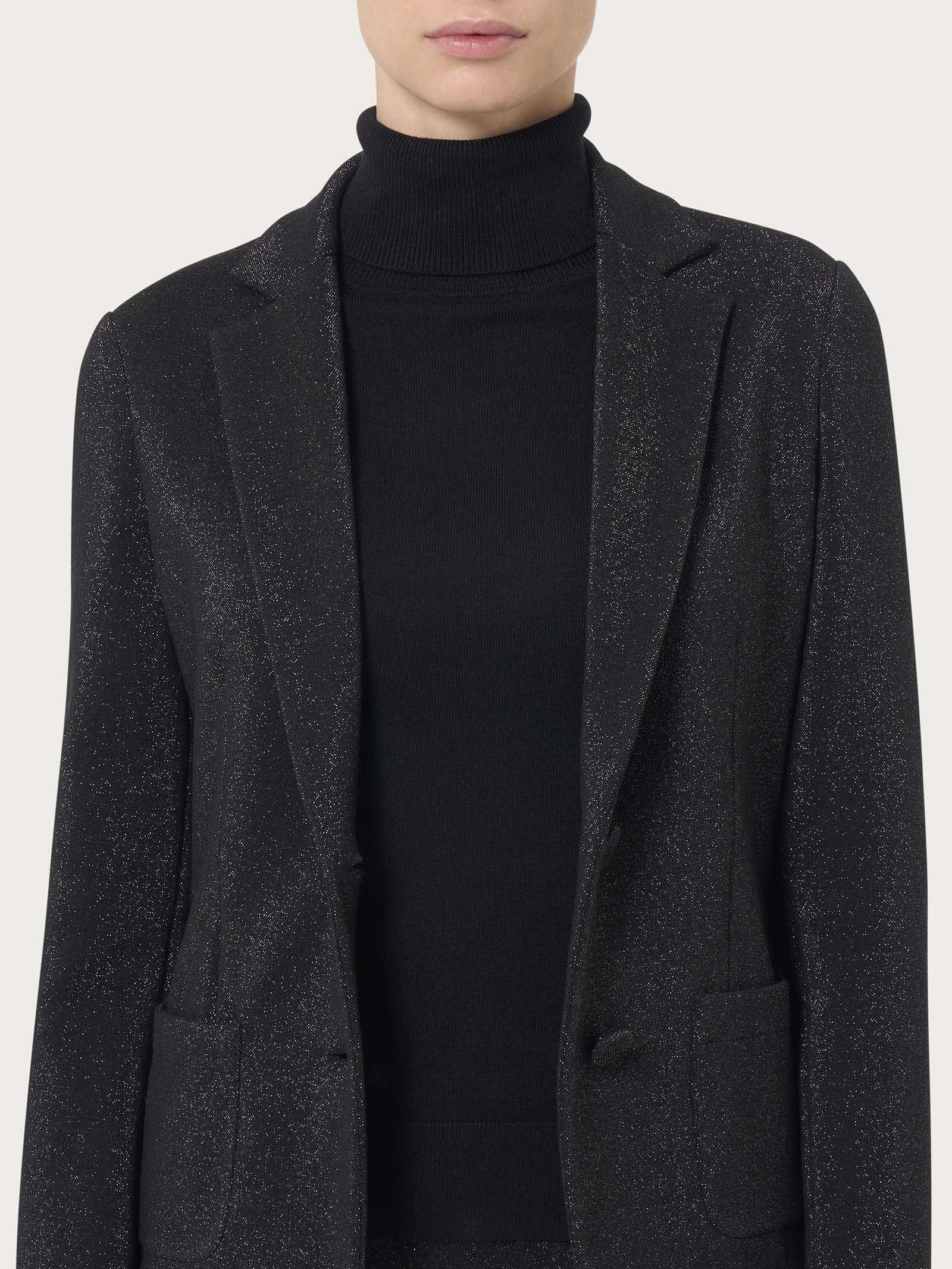 Blazer a due bottoni in tessuto Eco Jacquard - Fant.Nero - Image 3