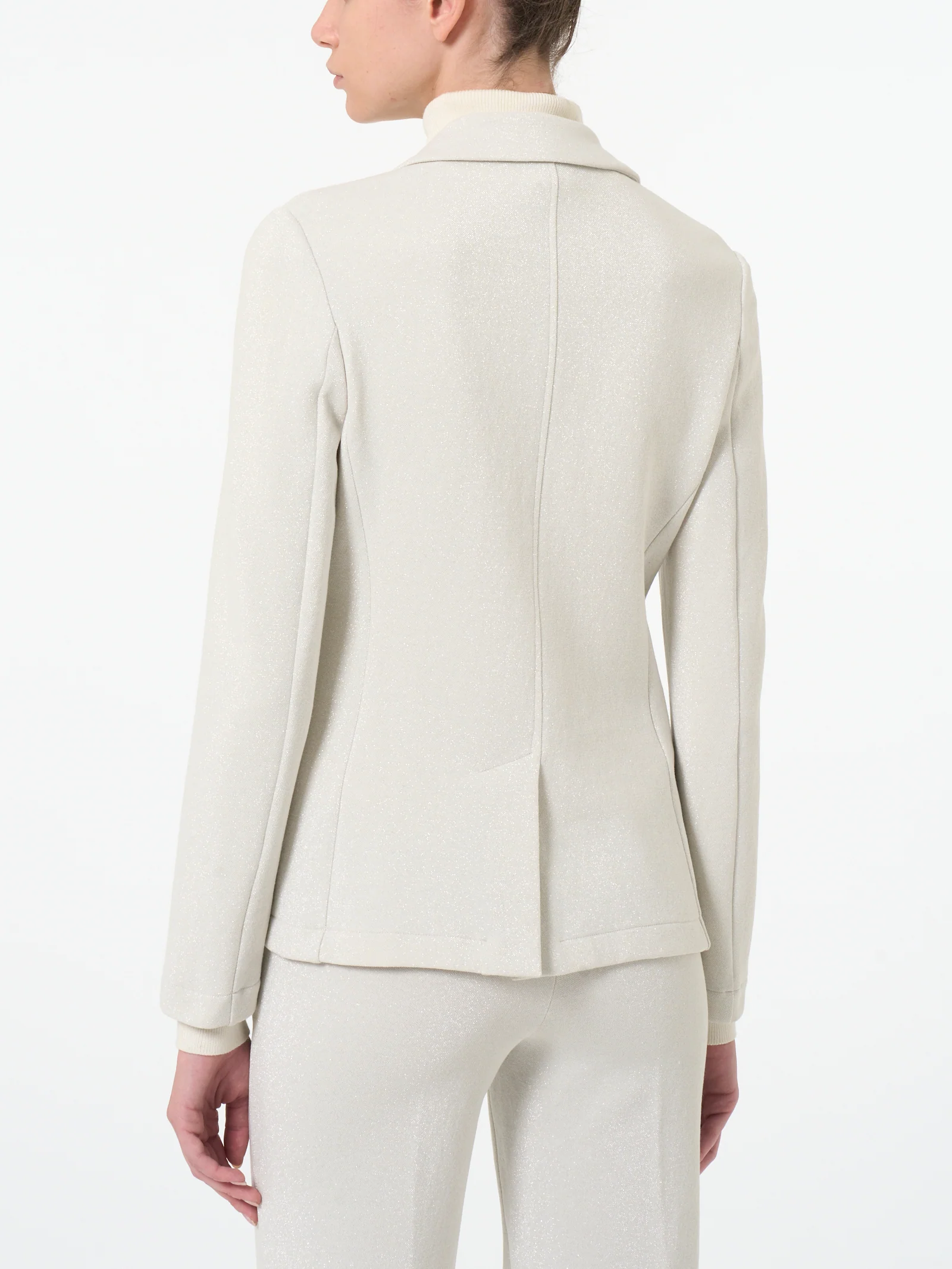 Blazer a due bottoni in tessuto Eco Jacquard - Fant.Champignon - Image 2
