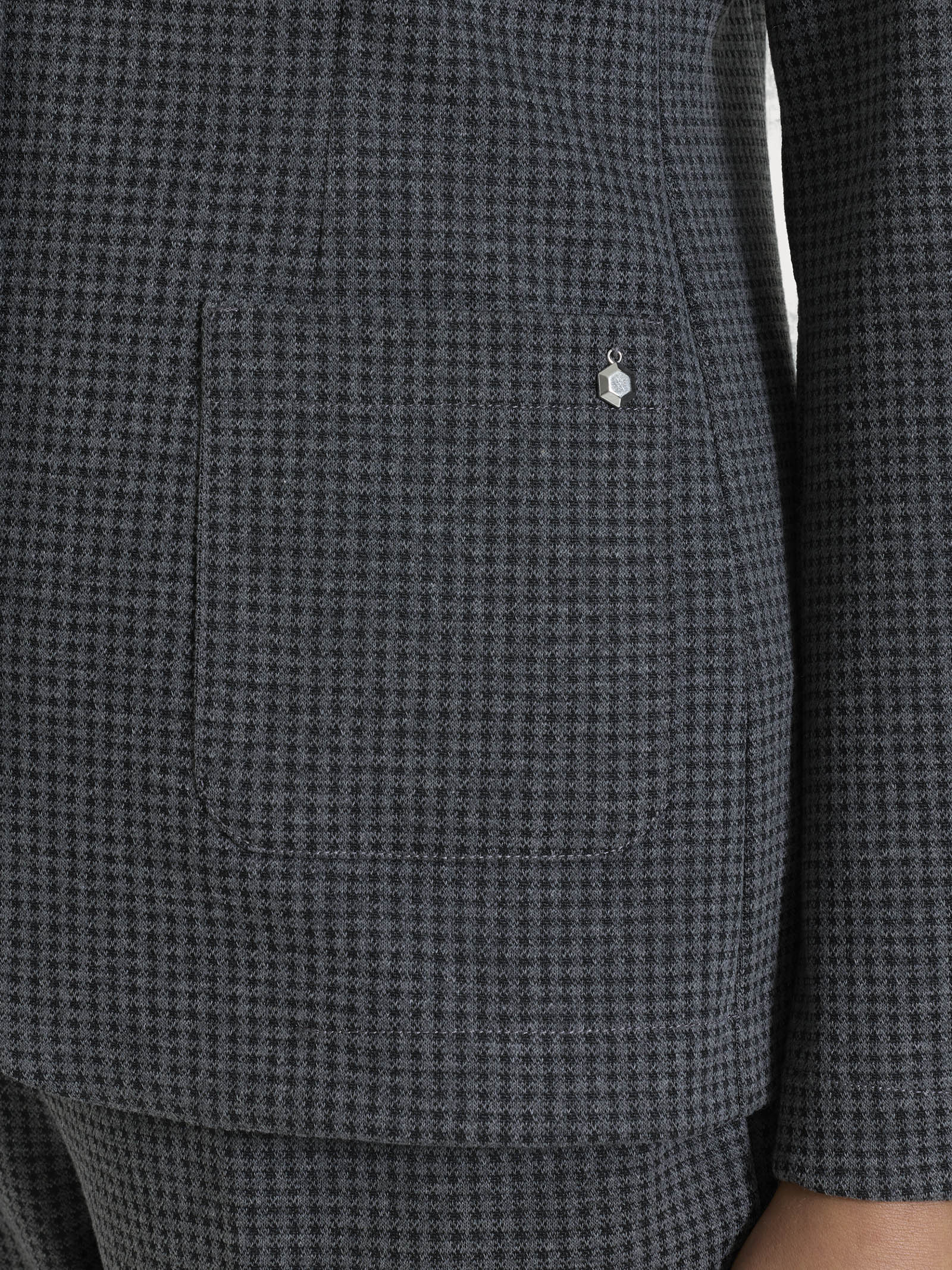 Blazer con due bottoni e micro check in Eco Jacquard - Fant.Ardesia Mel. - Image 3