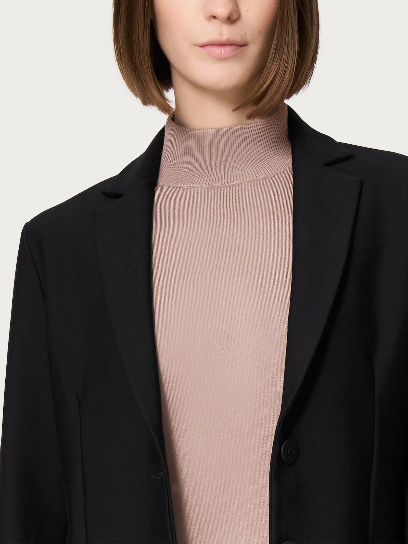 Blazer con due bottoni in Compact - Nero - Image 3
