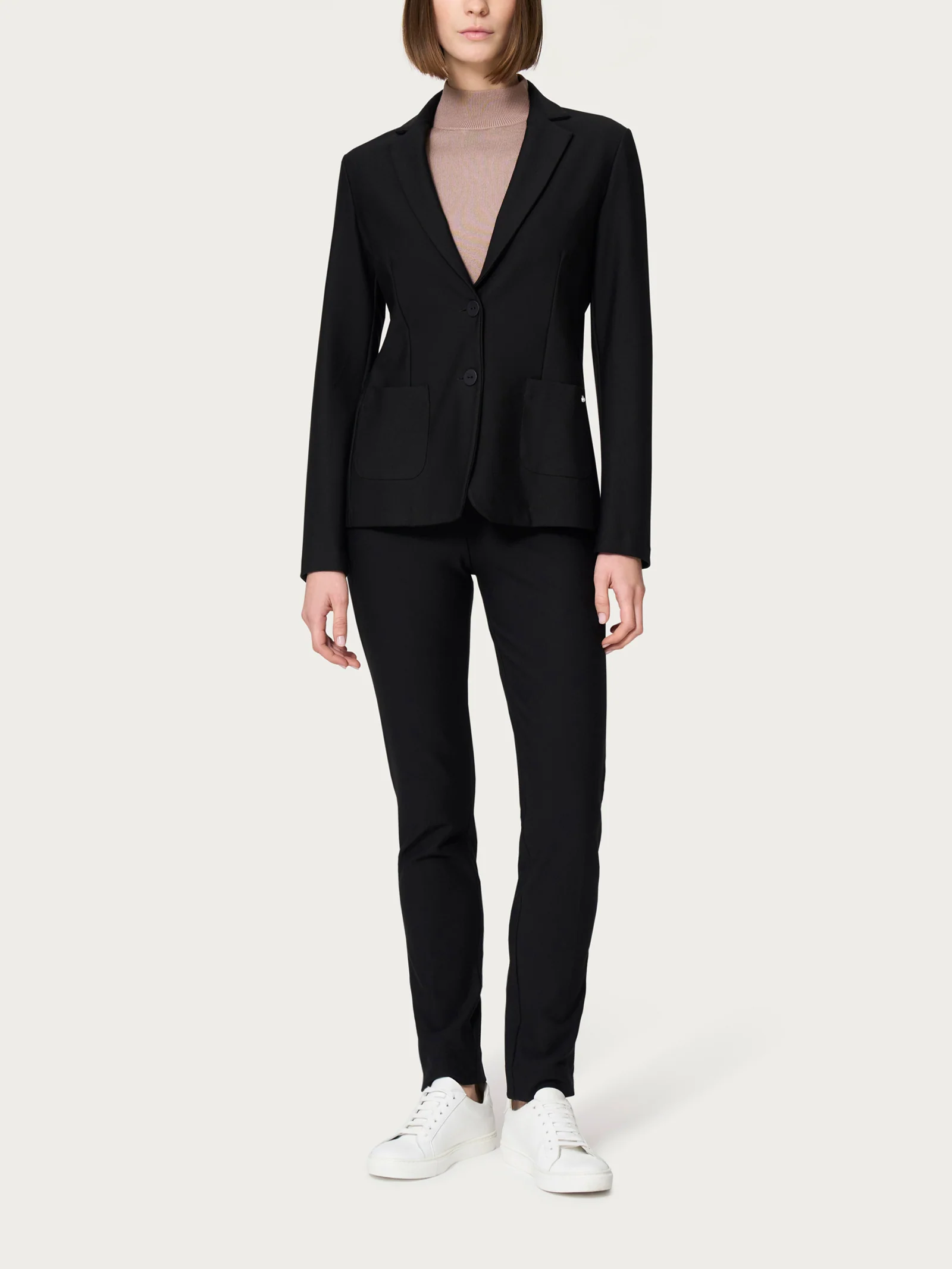 Blazer con due bottoni in Compact - Nero - Image 4
