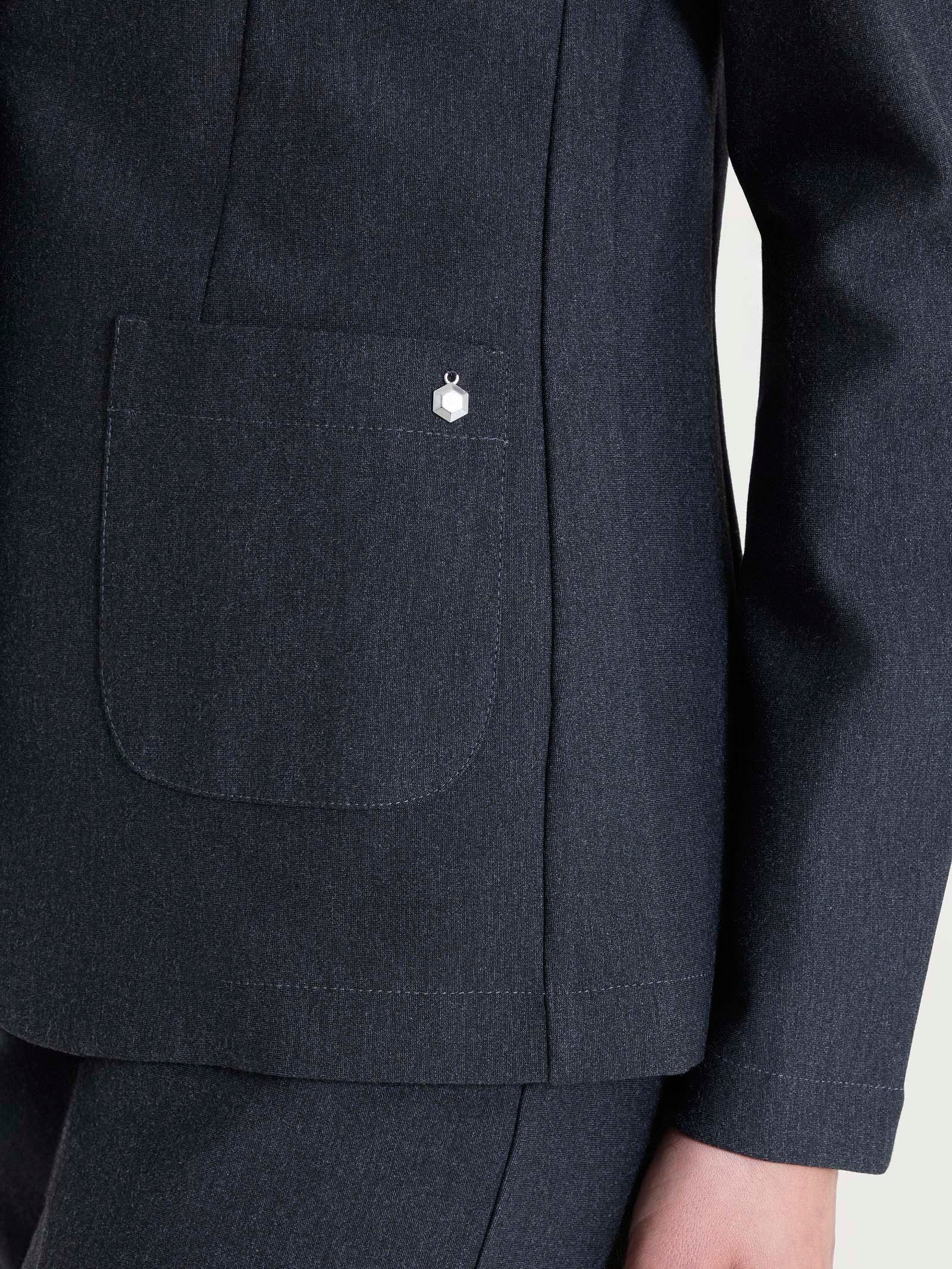 Blazer con due bottoni in Compact - Oscuro Mel. - Image 3
