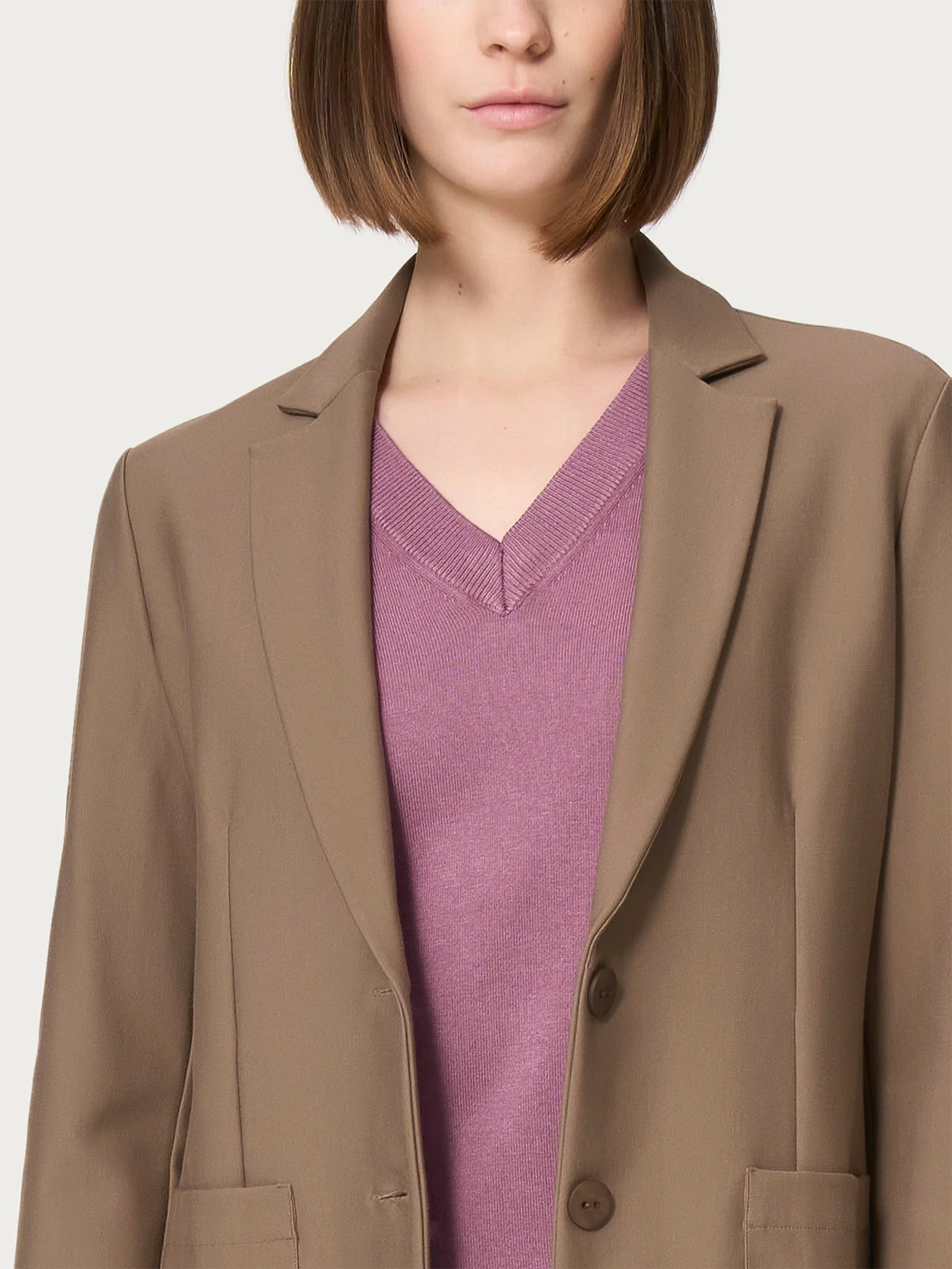 Blazer con due bottoni in Compact - Pine Bark - Image 3