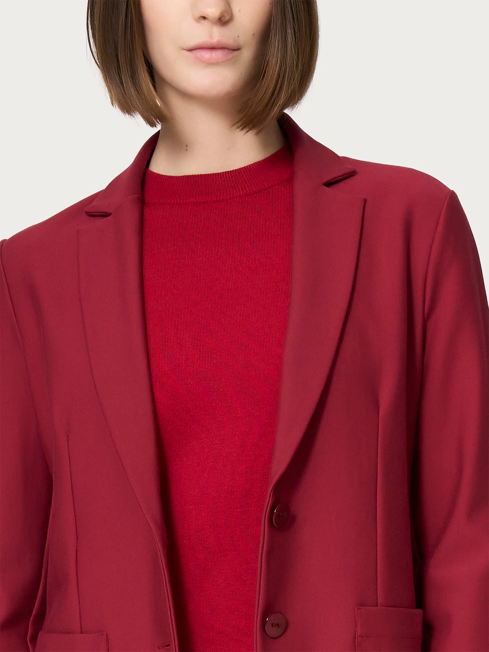 Blazer con due bottoni in Compact - Tibetan Red - Image 3