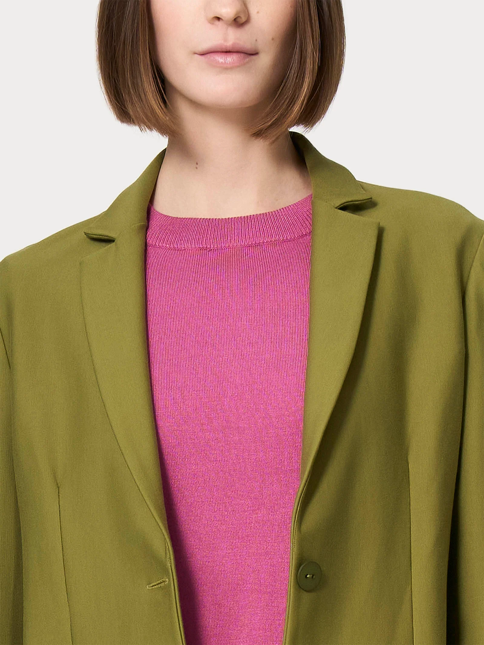 Blazer con due bottoni in Compact - Sphagnum - Image 3