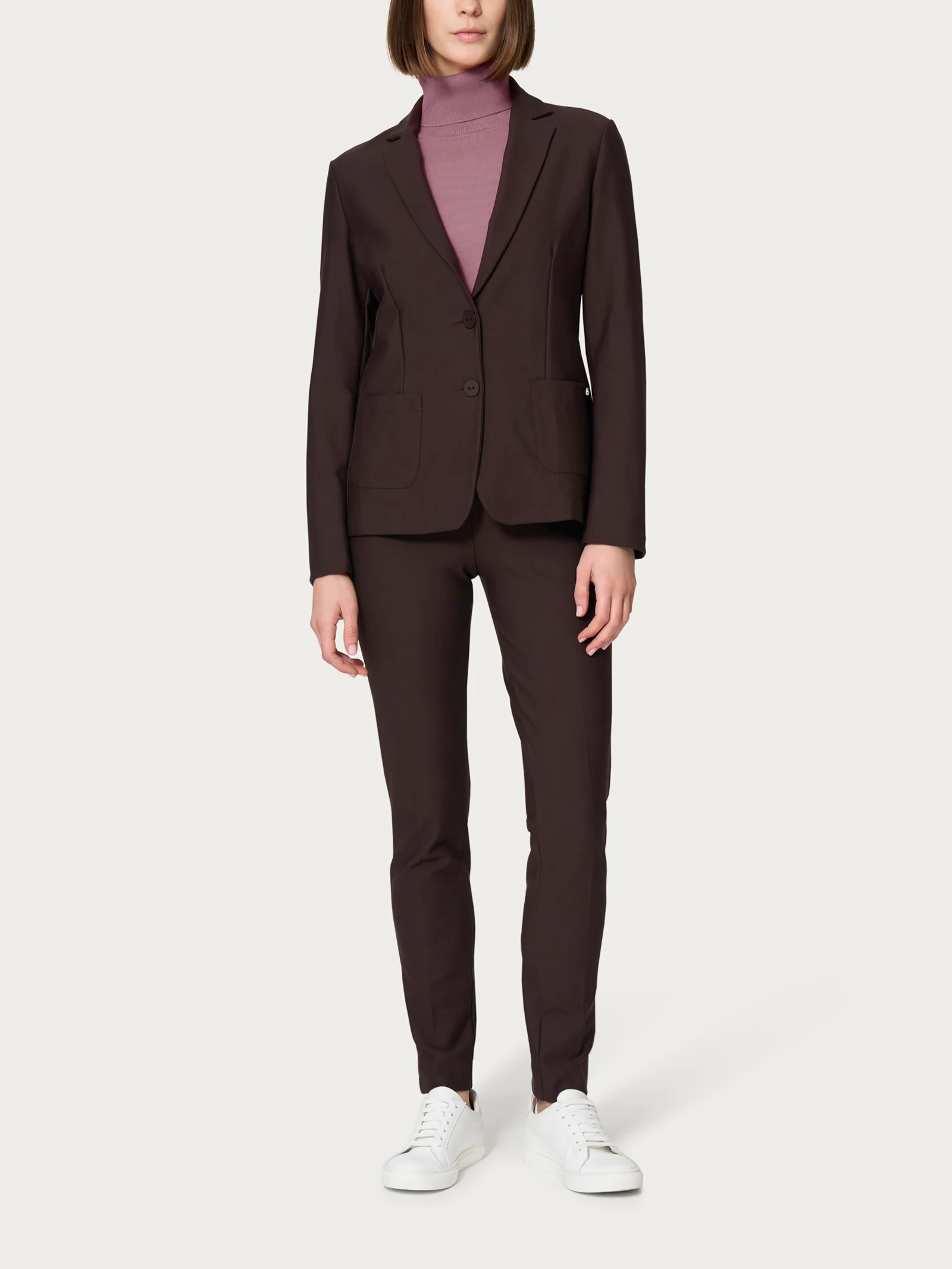 Blazer con due bottoni in Compact - Chocolate Torte - Image 4