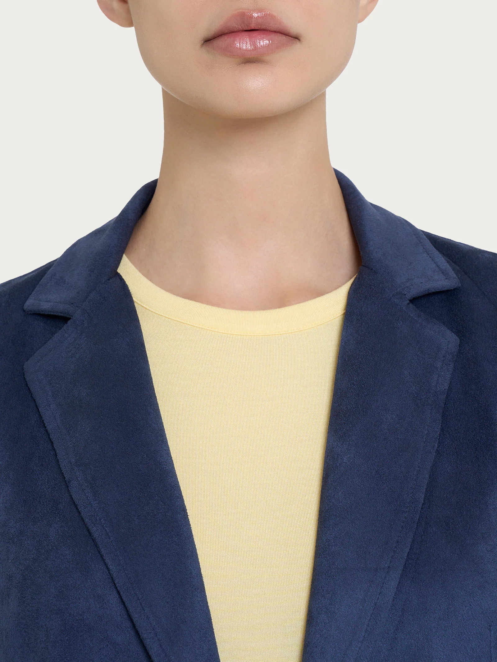 Blazer con due bottoni in Eco Suede - Bleu - Image 3