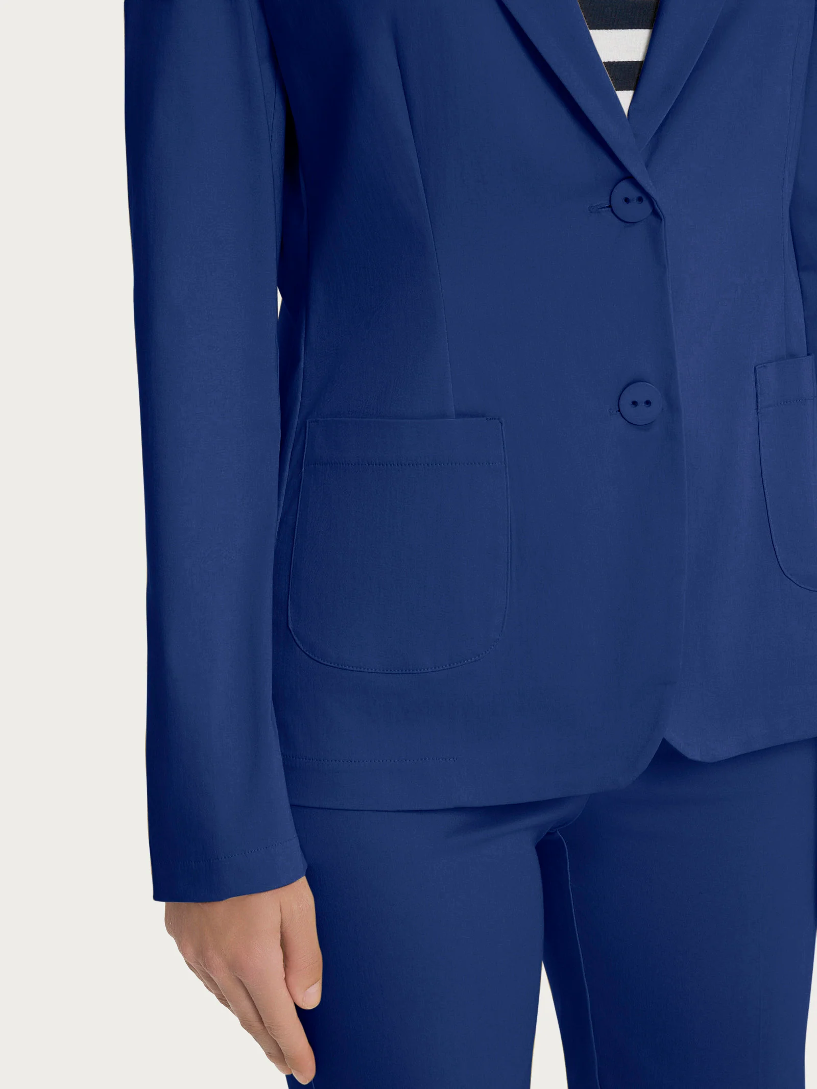 Blazer con due bottoni in Satin Power - Blueberry - Image 3