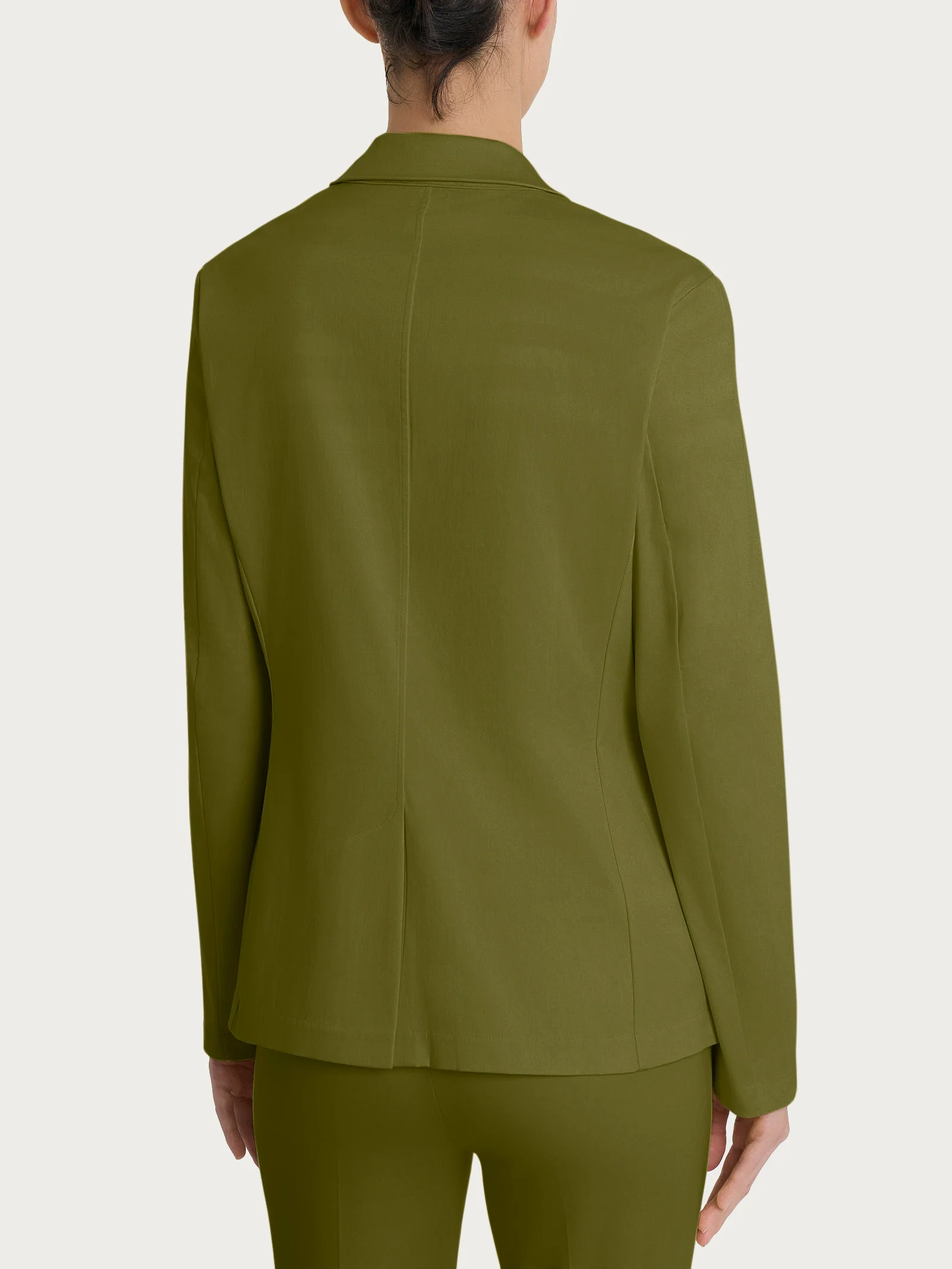 Blazer con due bottoni in Satin Power - Sphagnum - Image 2