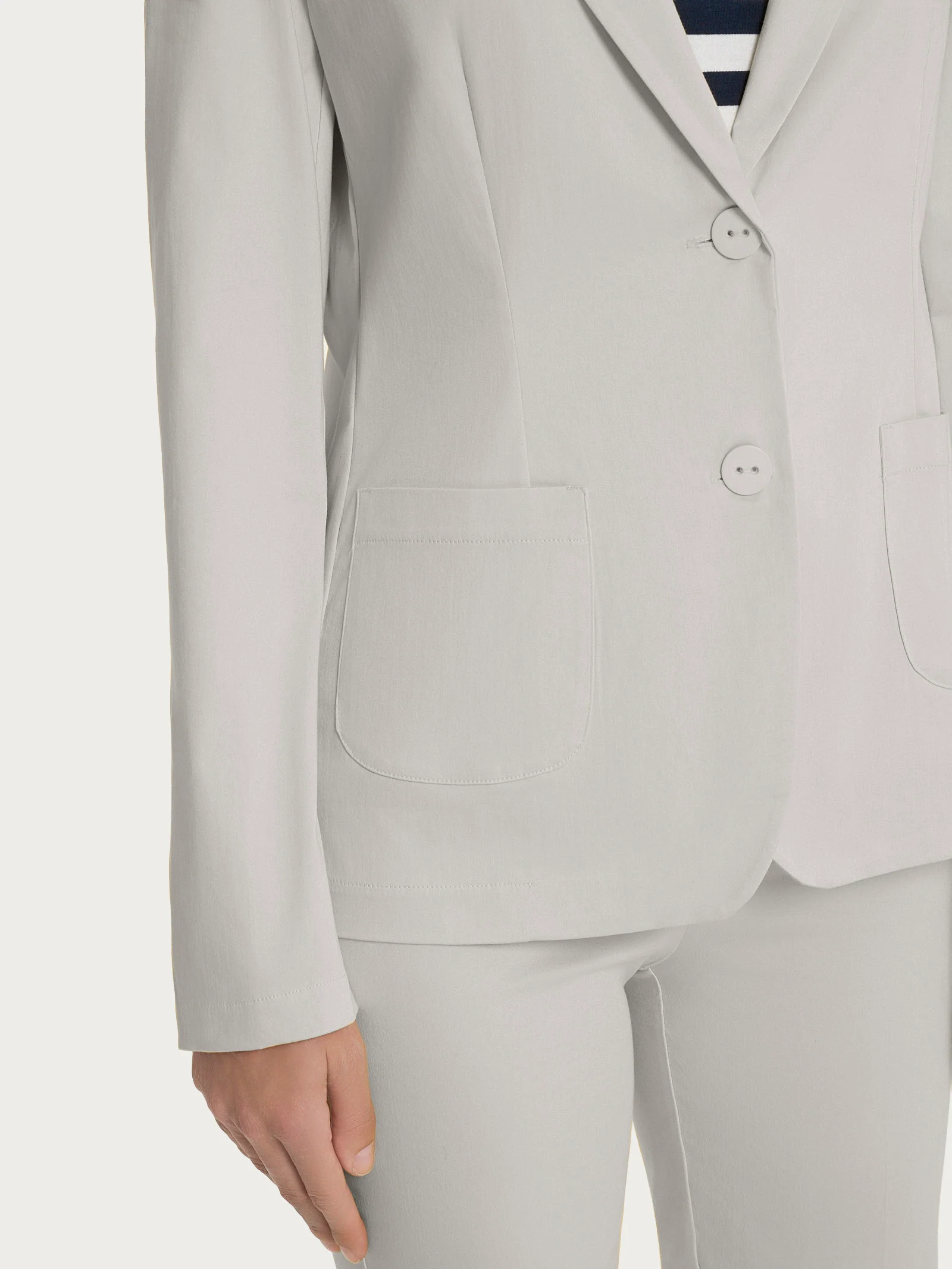 Blazer con due bottoni in Satin Power - Dawn Blue - Image 3