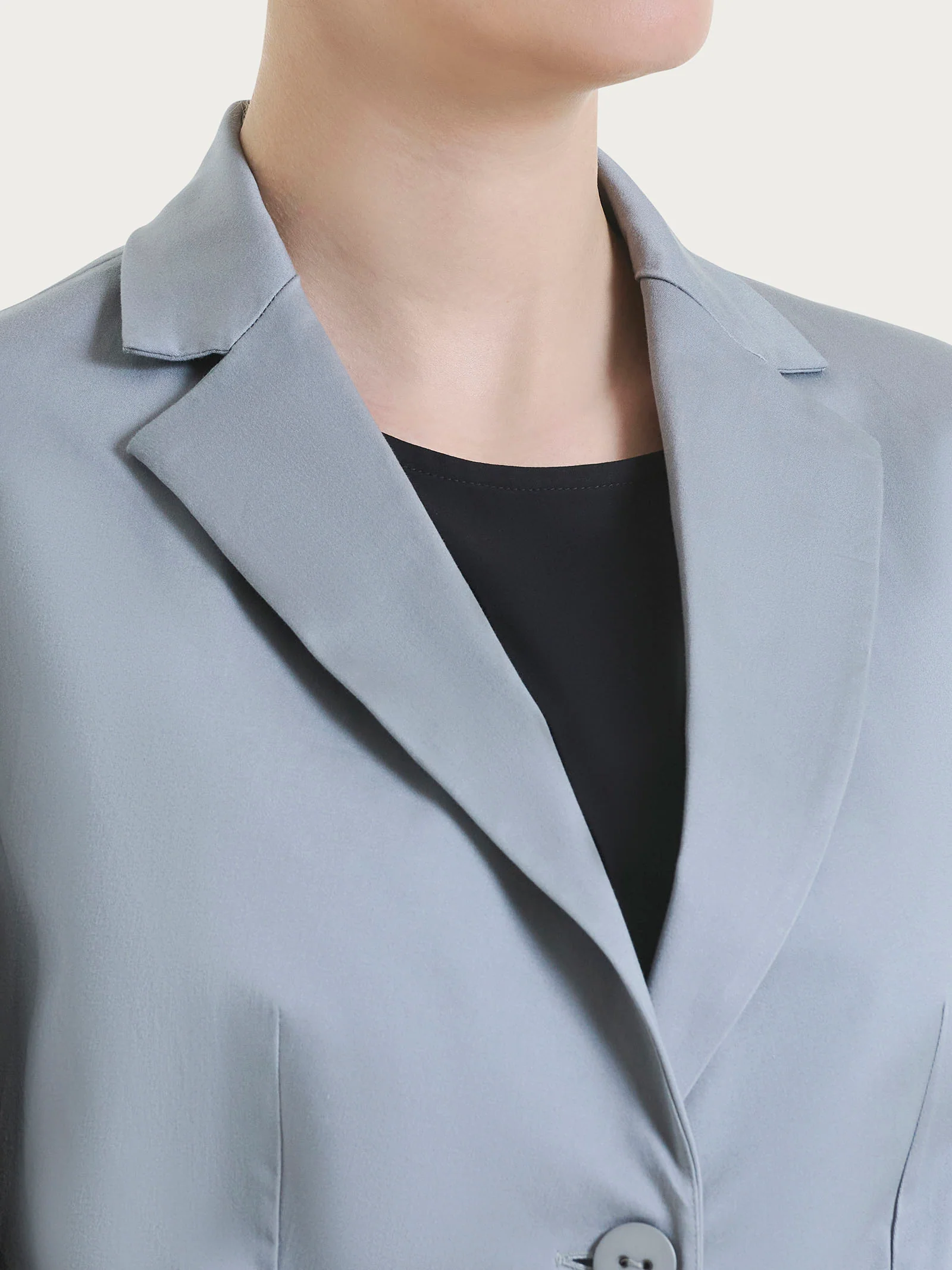 Blazer con due bottoni in Satin Power - Ultimate Gray - Image 3