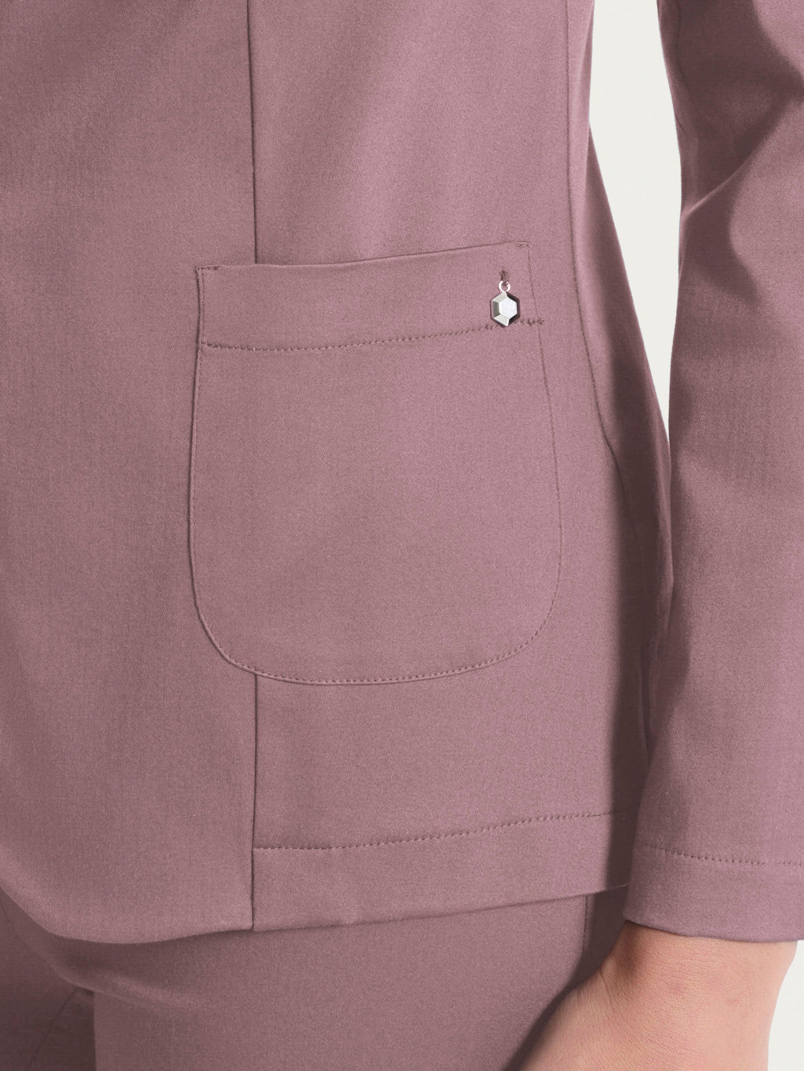 Blazer con due bottoni in Satin Power - Twilight Mauve - Image 3