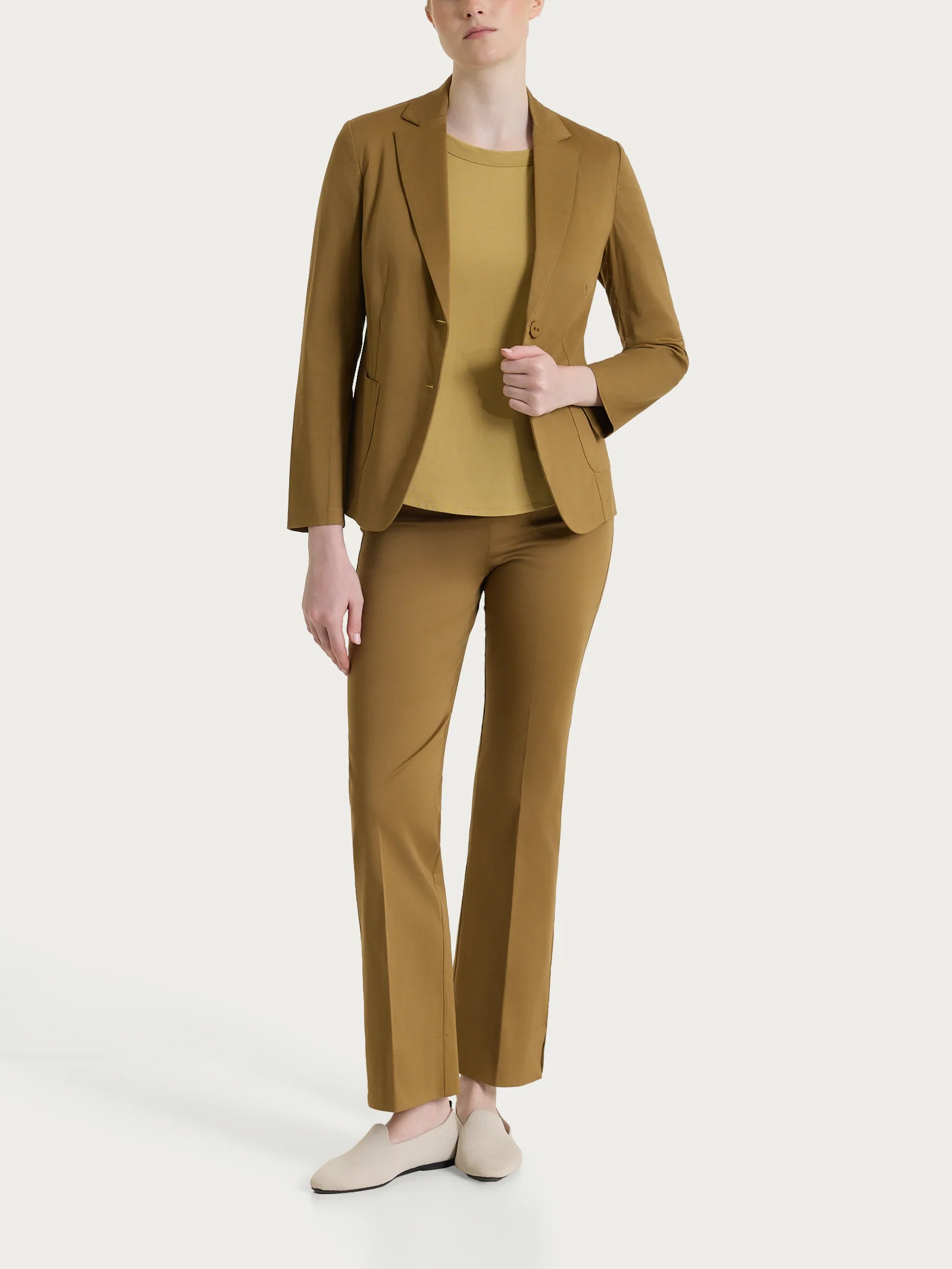 Blazer con due bottoni in Satin Power - Dull Gold - Image 4