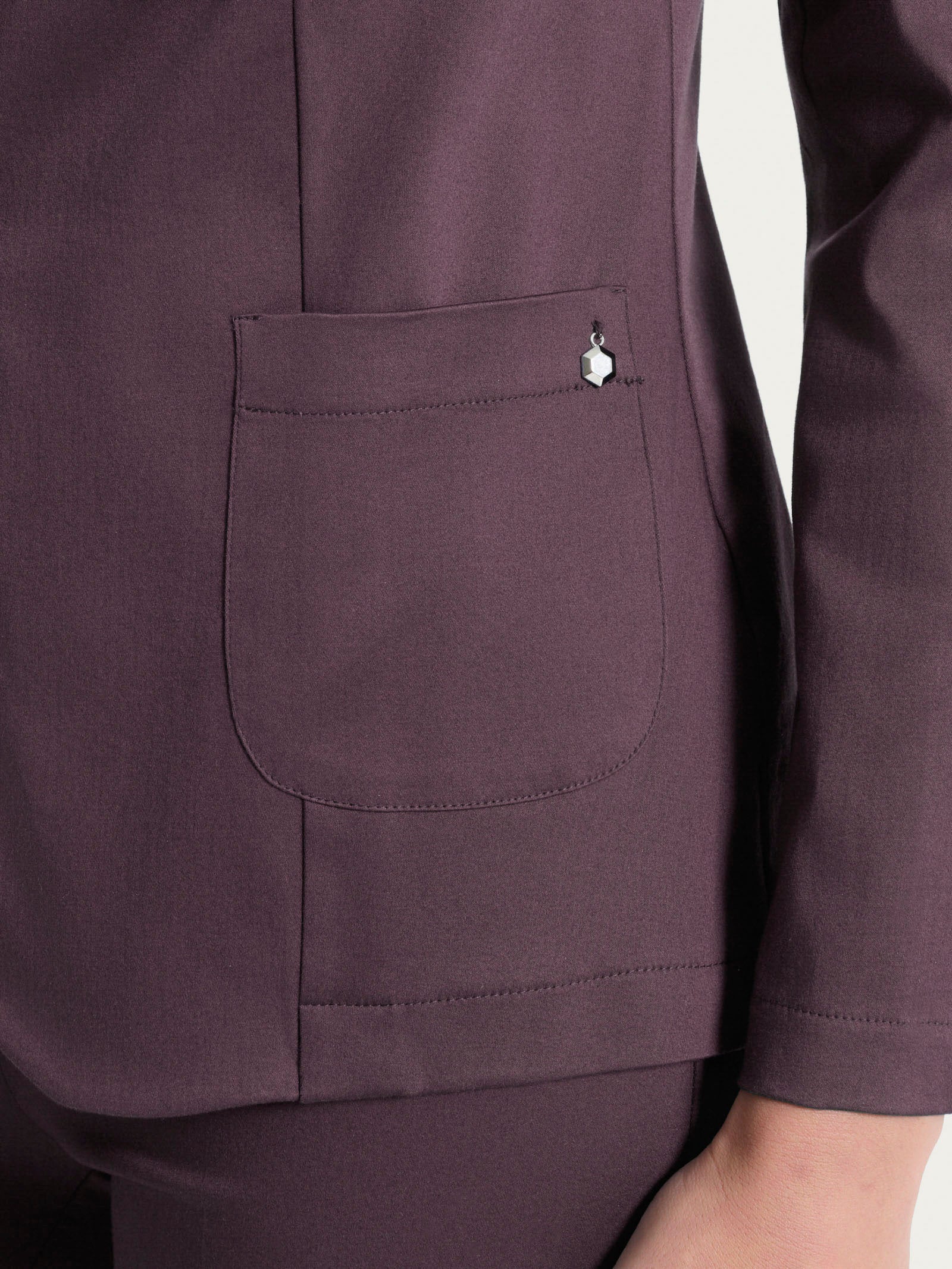 Blazer con due bottoni in Satin Power - Raisin - Image 3