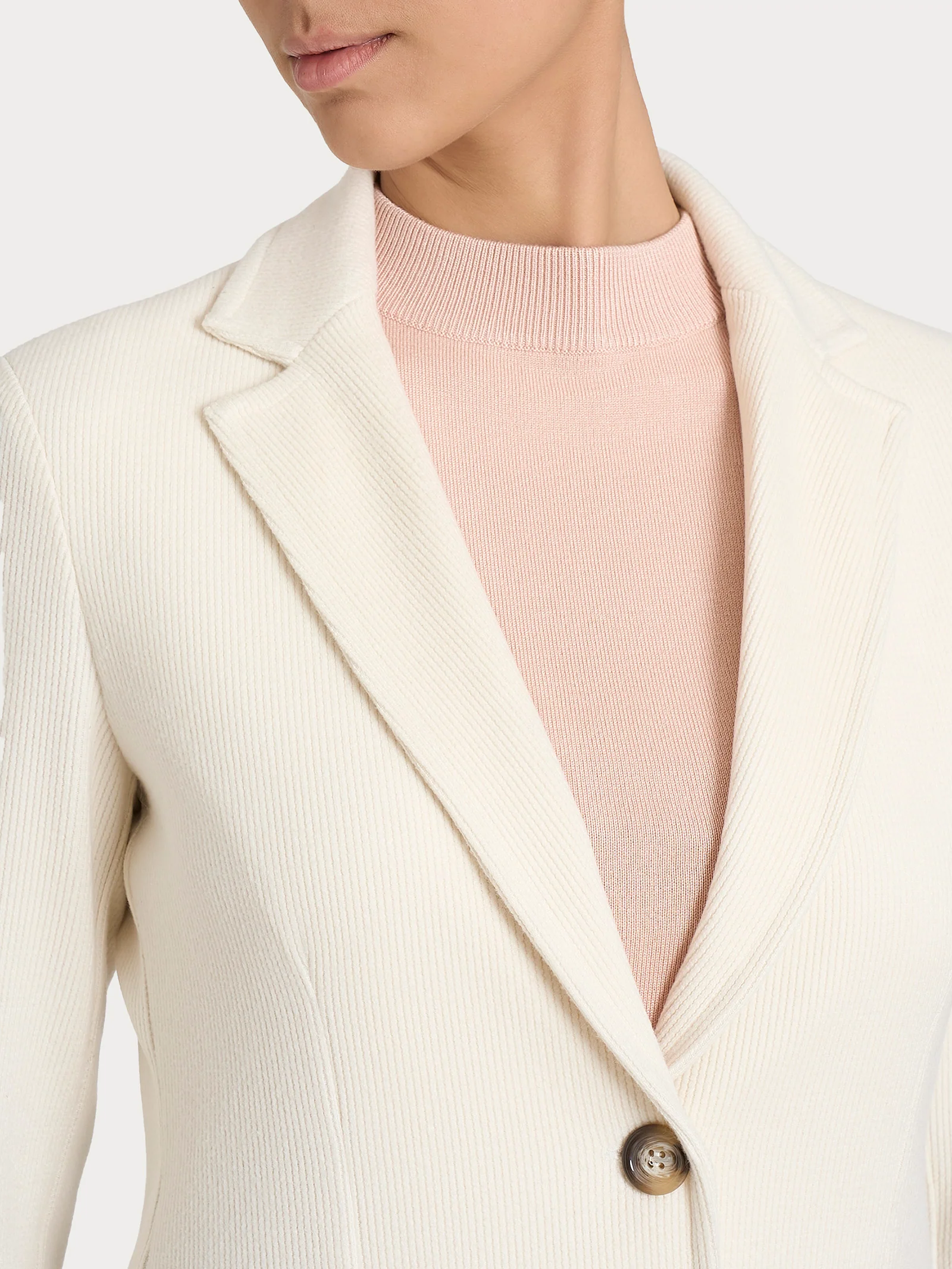Blazer con due bottoni in Velvet - Avorio - Image 3