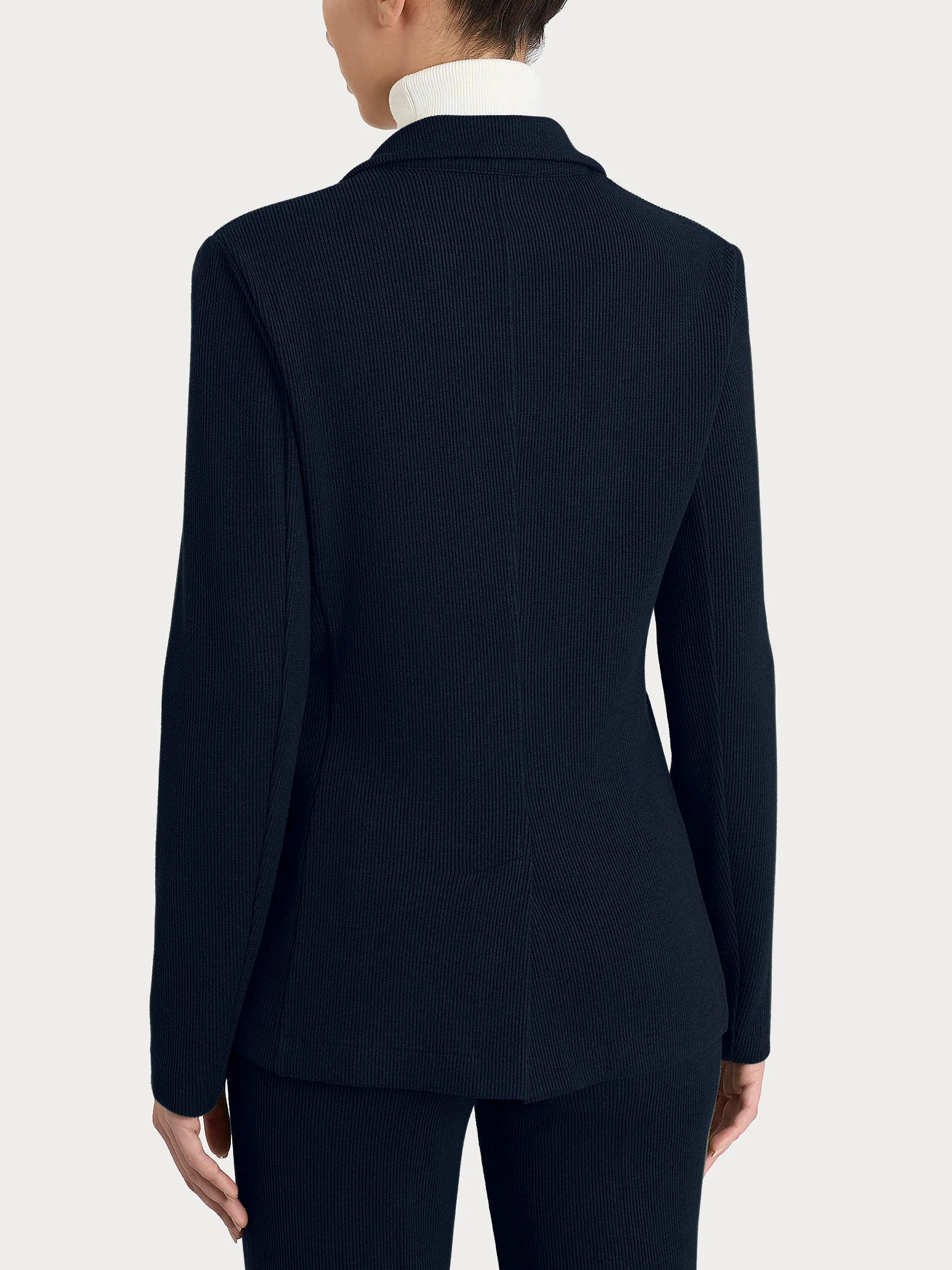 Blazer con due bottoni in Velvet - Bleu - Image 2