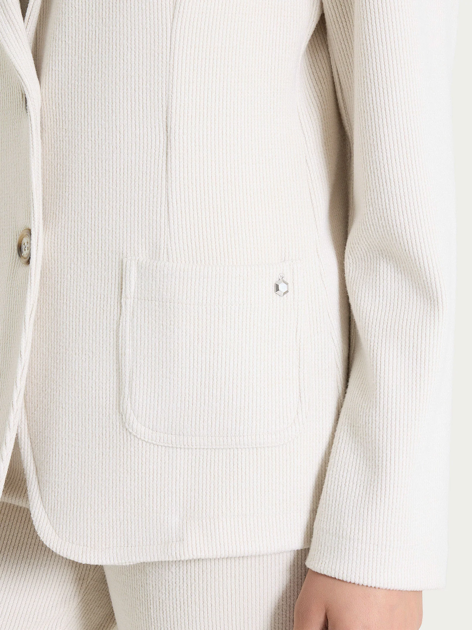 Blazer con due bottoni in Velvet - Champignon - Image 3