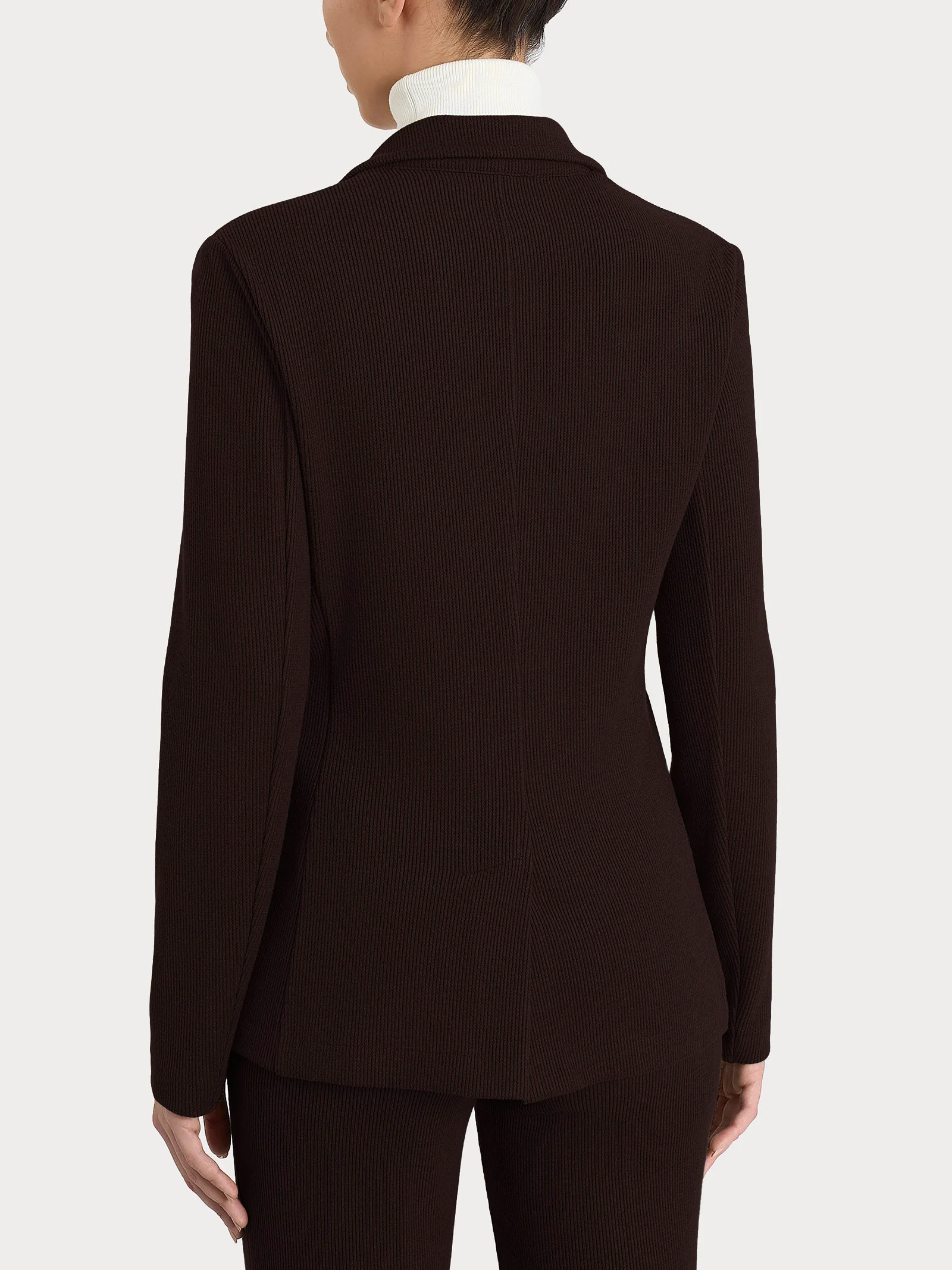 Blazer con due bottoni in Velvet - Chocolate Torte - Image 2