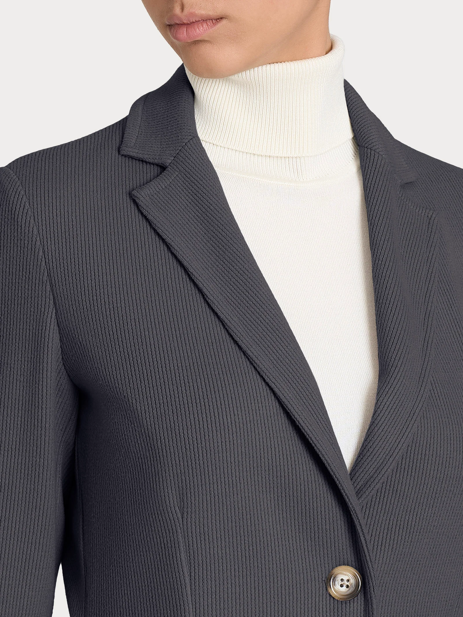 Blazer con due bottoni in Velvet - Dark Shadow - Image 3